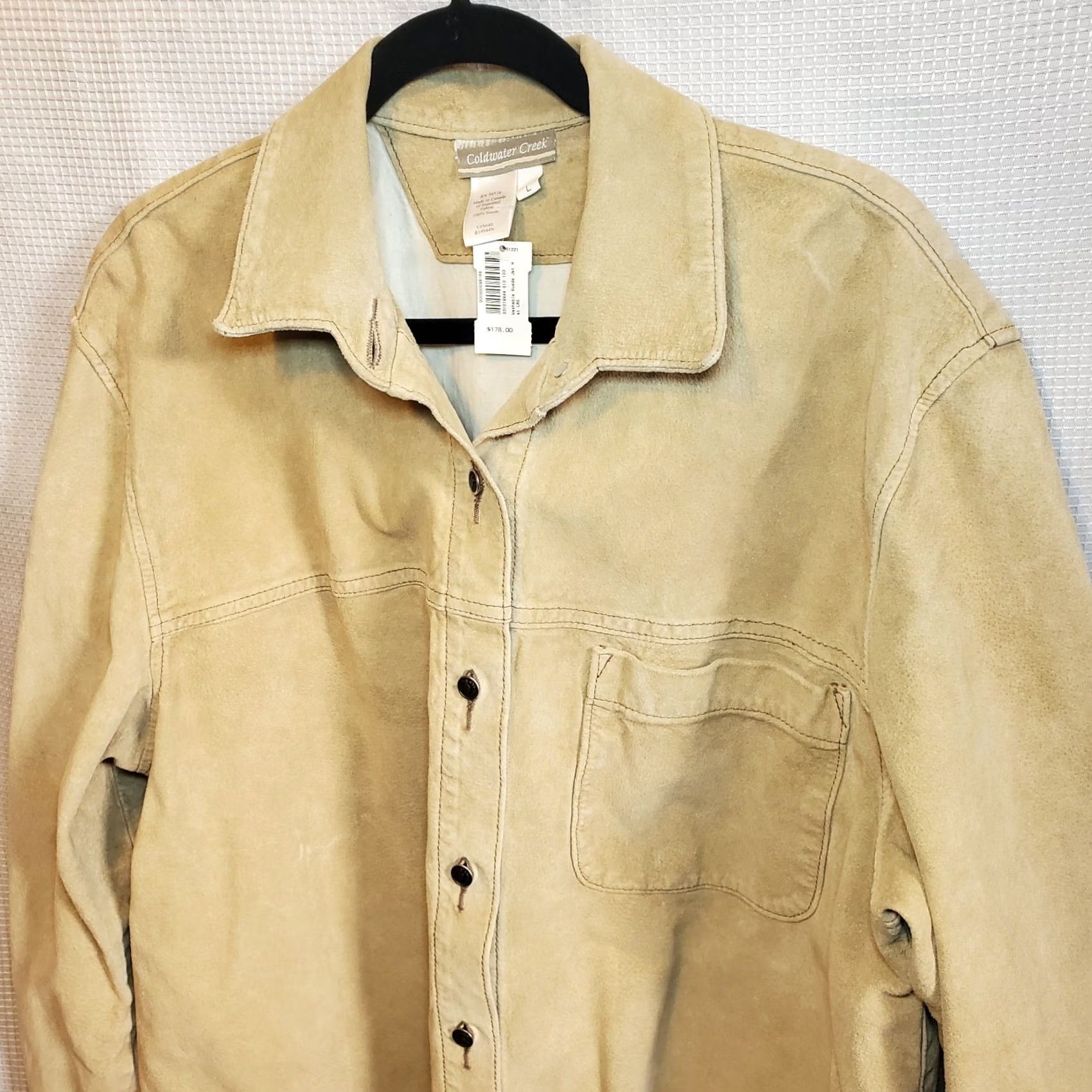 Coldwater Creek VINTAGE Coldwater Creek Jacket Womens L Beige Vtg Suede Shacket Heavy Button Front Size L / US 10 / IT 46 - 3 Thumbnail