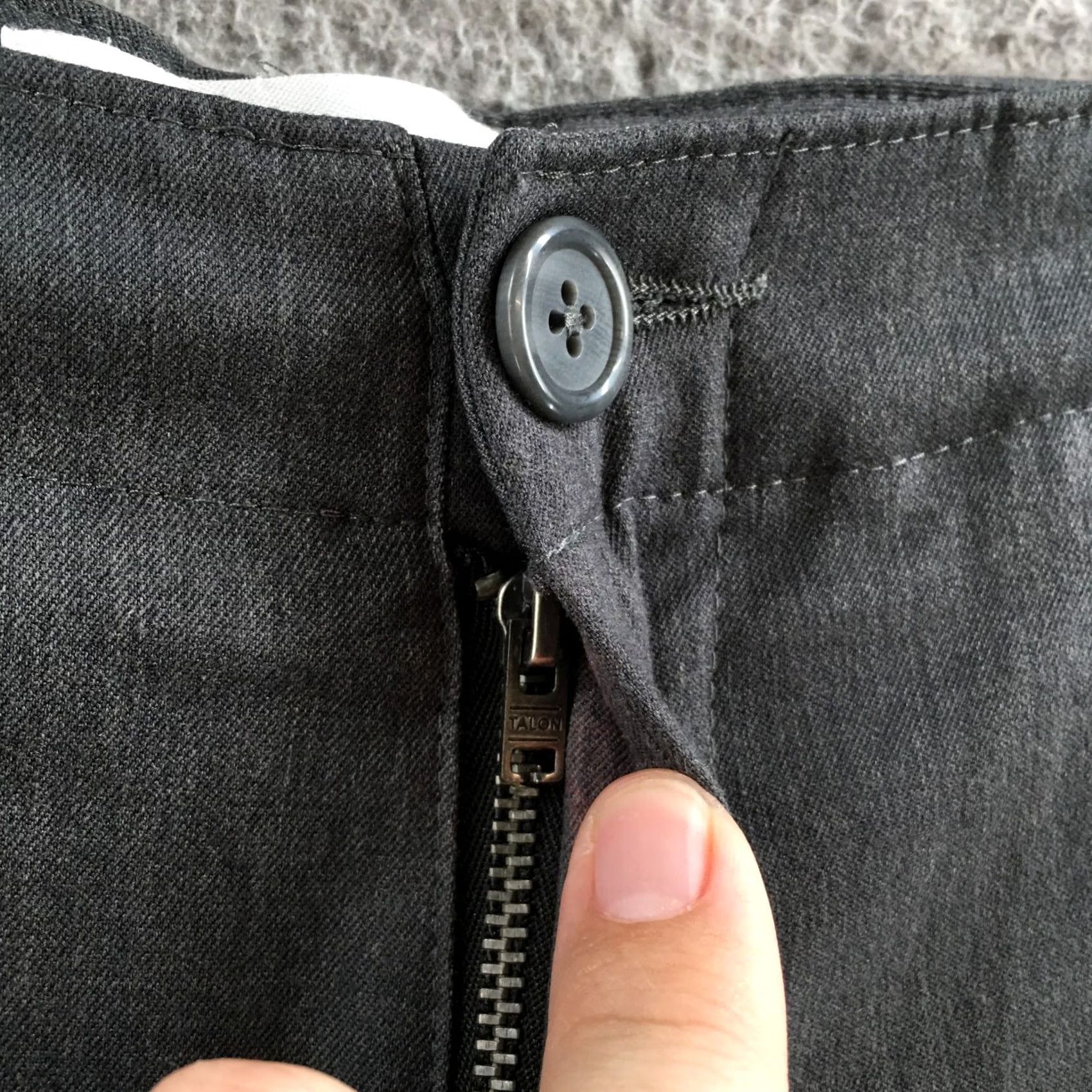 Calvin Klein Calvin Klein Slim Fit Chino Pants Mens 33x32 Gray Mid Rise Flat Front Casual Zip - Regular - Gray - Pants - Calvin Klein - Mens Size US 33 - 5 Thumbnail