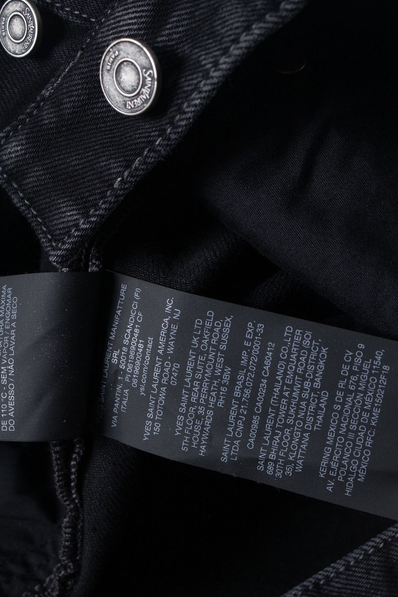 Saint Laurent Paris Saint Laurent, V waist long baggy jeans in black Size 28" / US 6 / IT 42 - 7 Thumbnail