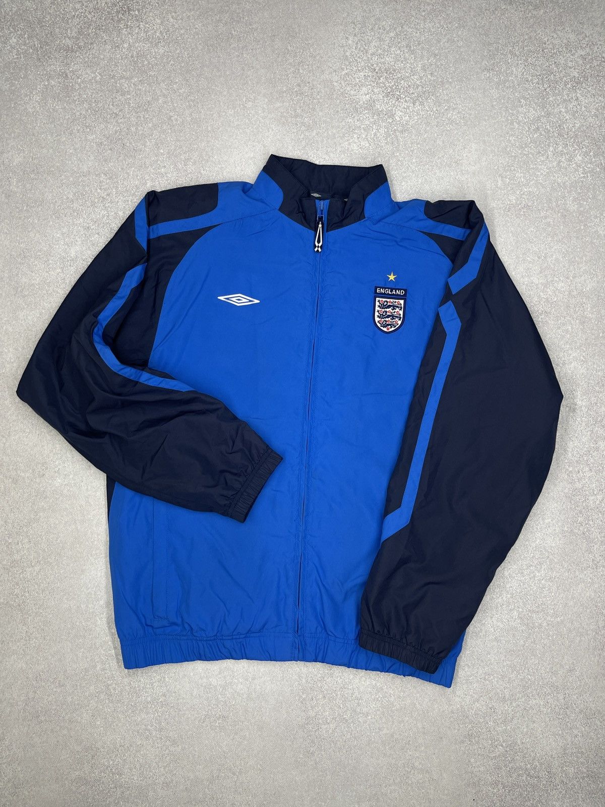 Umbro Vintage Official Umbro England Track Jacket Blue Big Logo Size US M / EU 48-50 / 2 - 2 Thumbnail