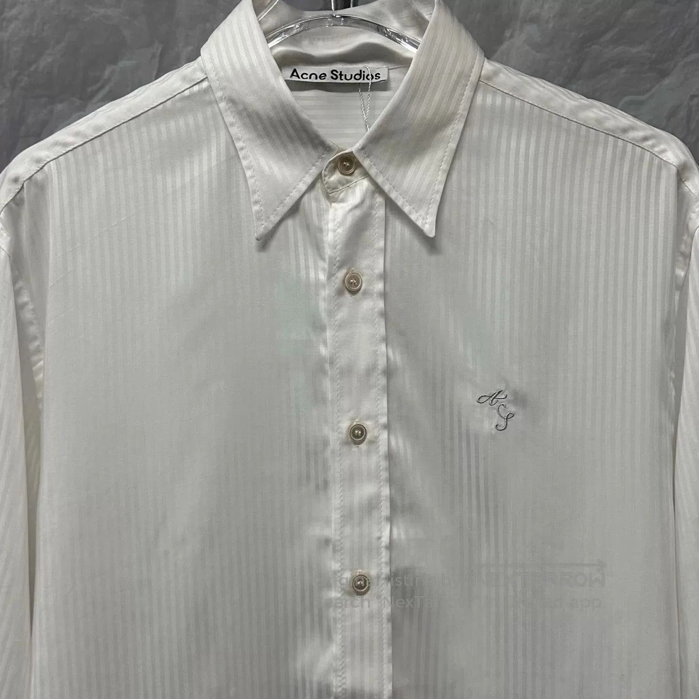 Acne Studios acne studios embroidered logo striped shirt. Size US L / EU 52-54 / 3 - 2 Thumbnail