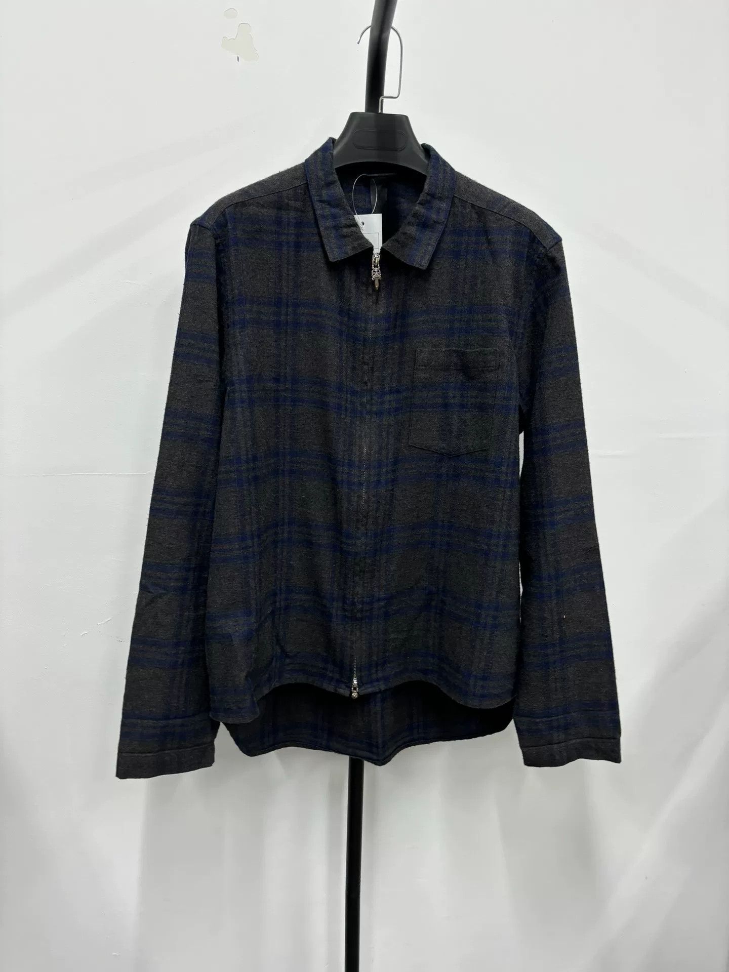 Chrome Hearts chrome hearts gray-blue plaid zip jacket Size US L / EU 52-54 / 3 - 1 Thumbnail