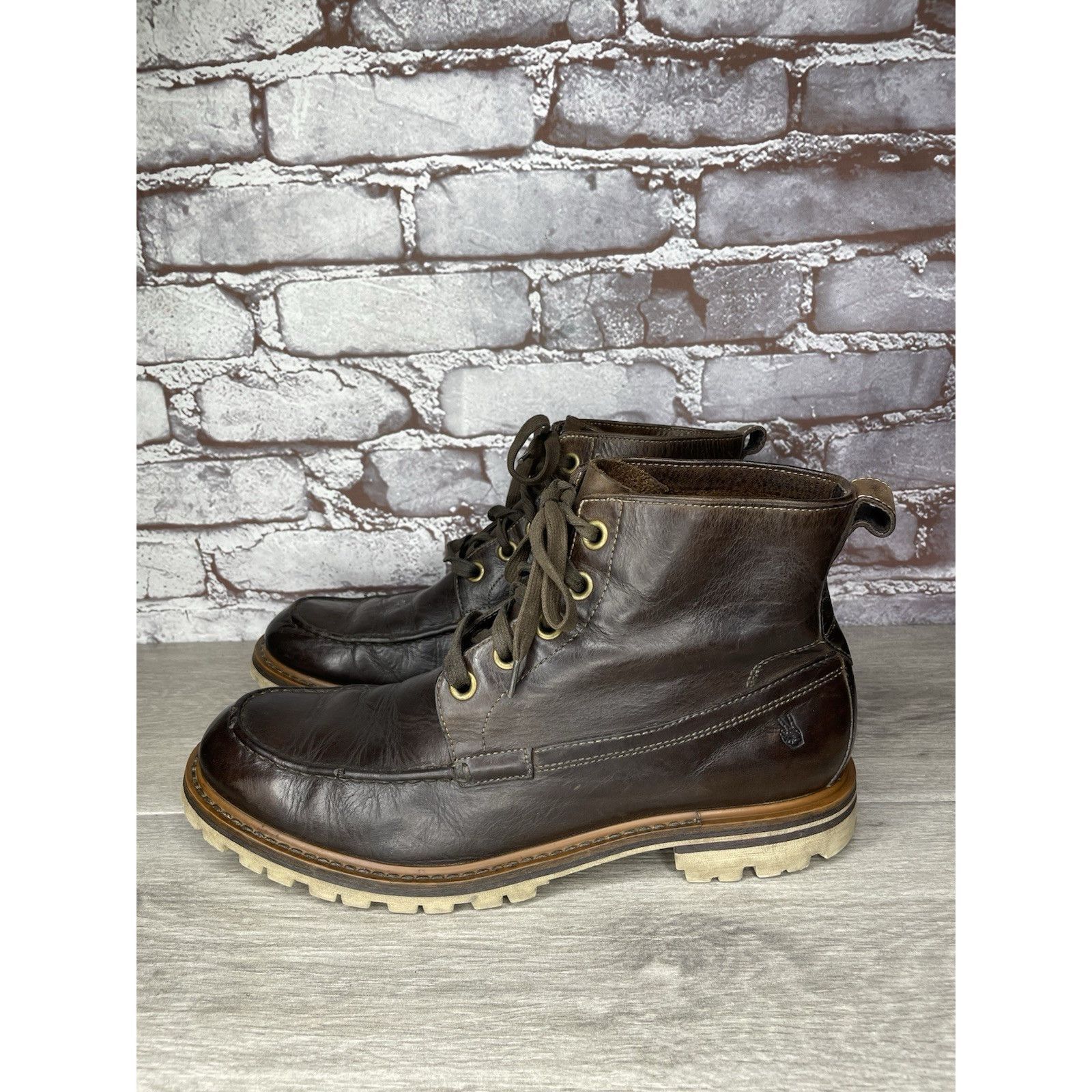John Varvatos John Varvatos Eric Brown Leather Lace Moc Toe Work Chukka Bo Size US 9 / EU 42 - 19 Thumbnail