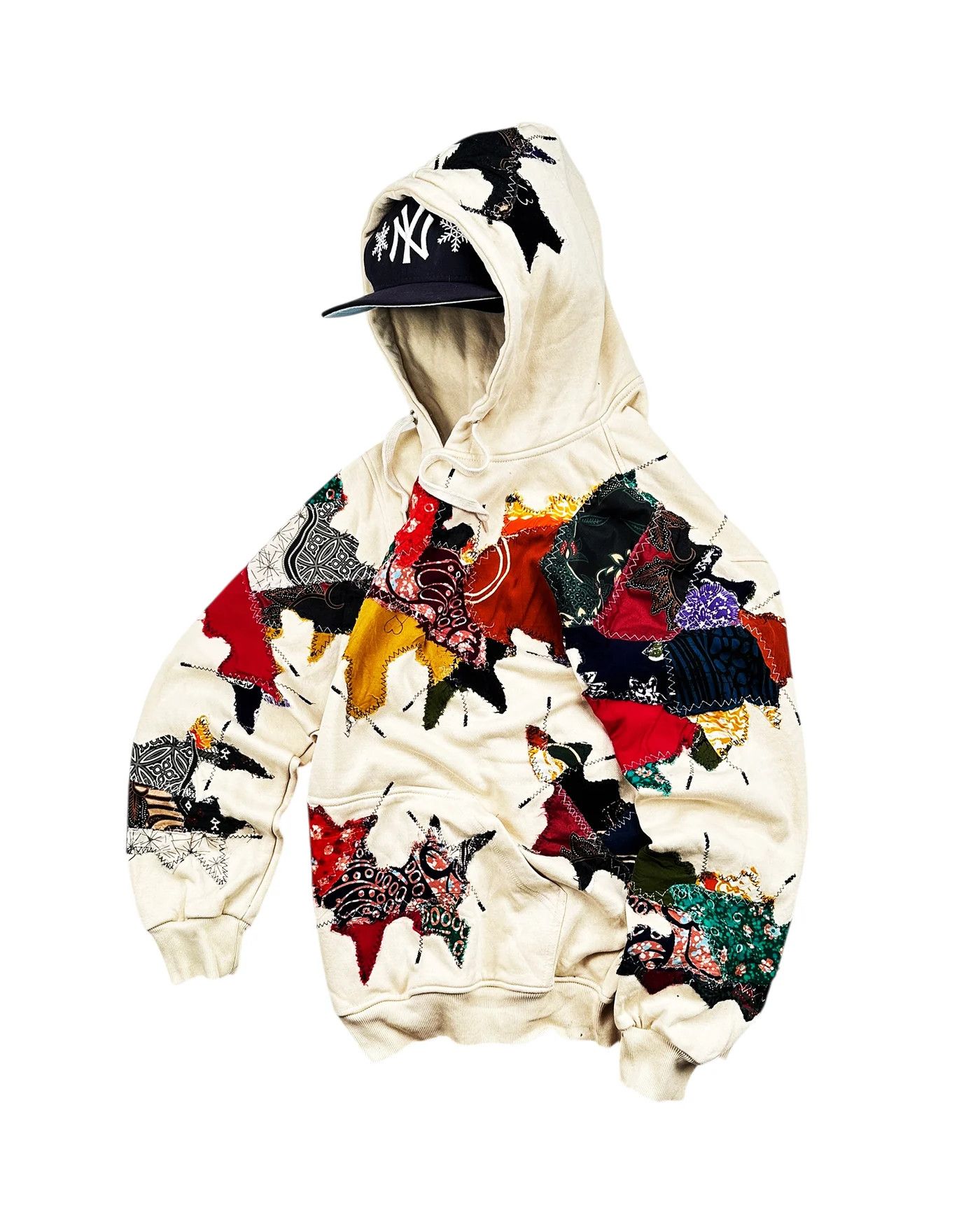 Japanese Brand Re-worked 1 of 1 Batik Legacy Patchworks Hoodie Size L / XL Size US XL / EU 56 / 4 - 1 Thumbnail