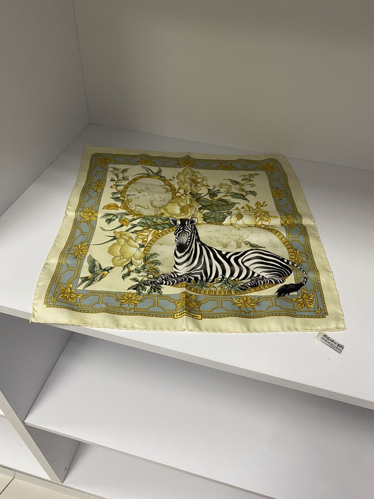 Salvatore Ferragamo × Vintage Vintage Salvatore Ferragamo Scarf Zebra Pattern Size ONE SIZE - 2 Thumbnail