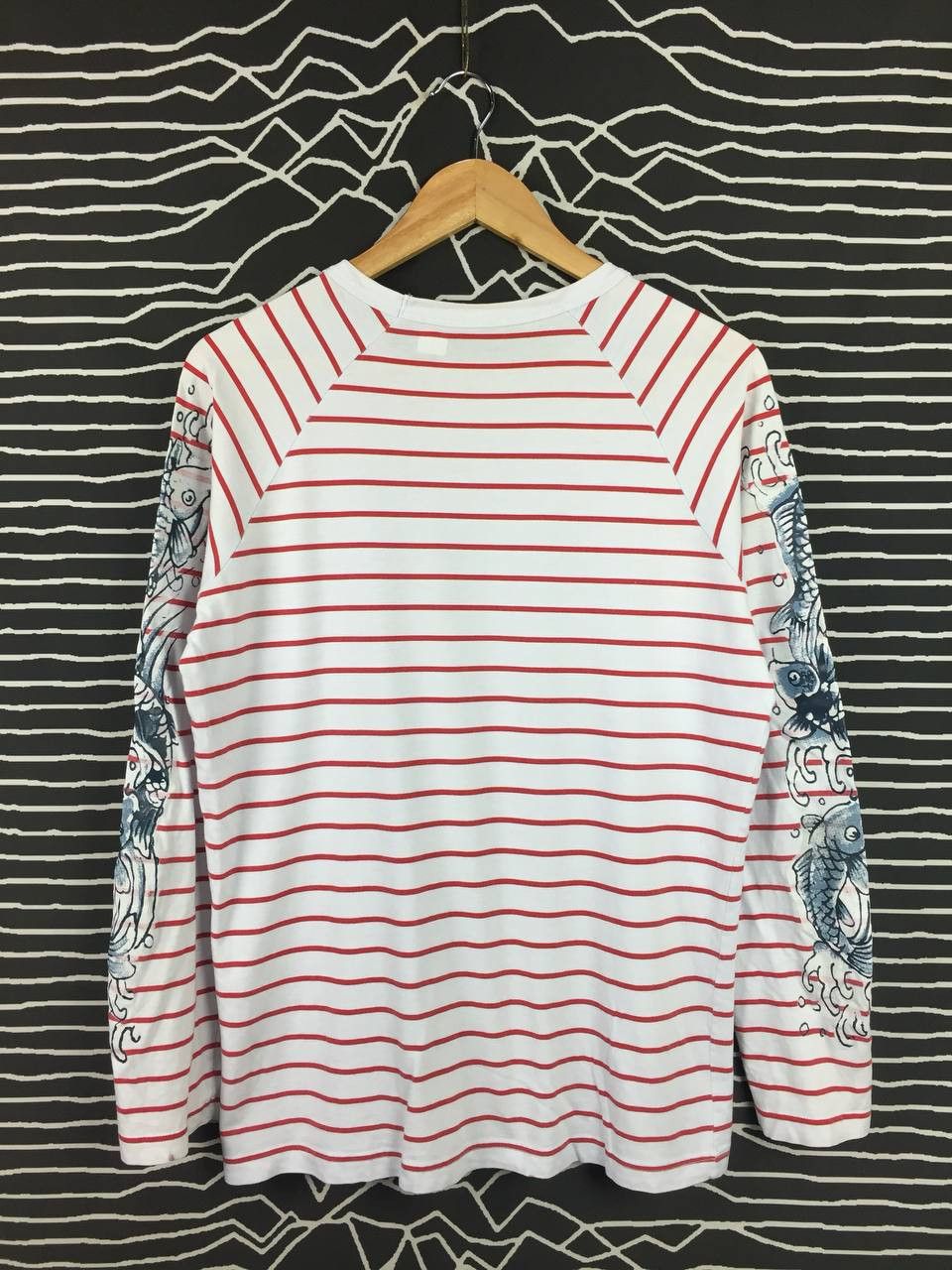 Replay Vtg Replay Jeans Koi Fish Motive Striped Longsleeve Tee Size US M / EU 48-50 / 2 - 6 Thumbnail