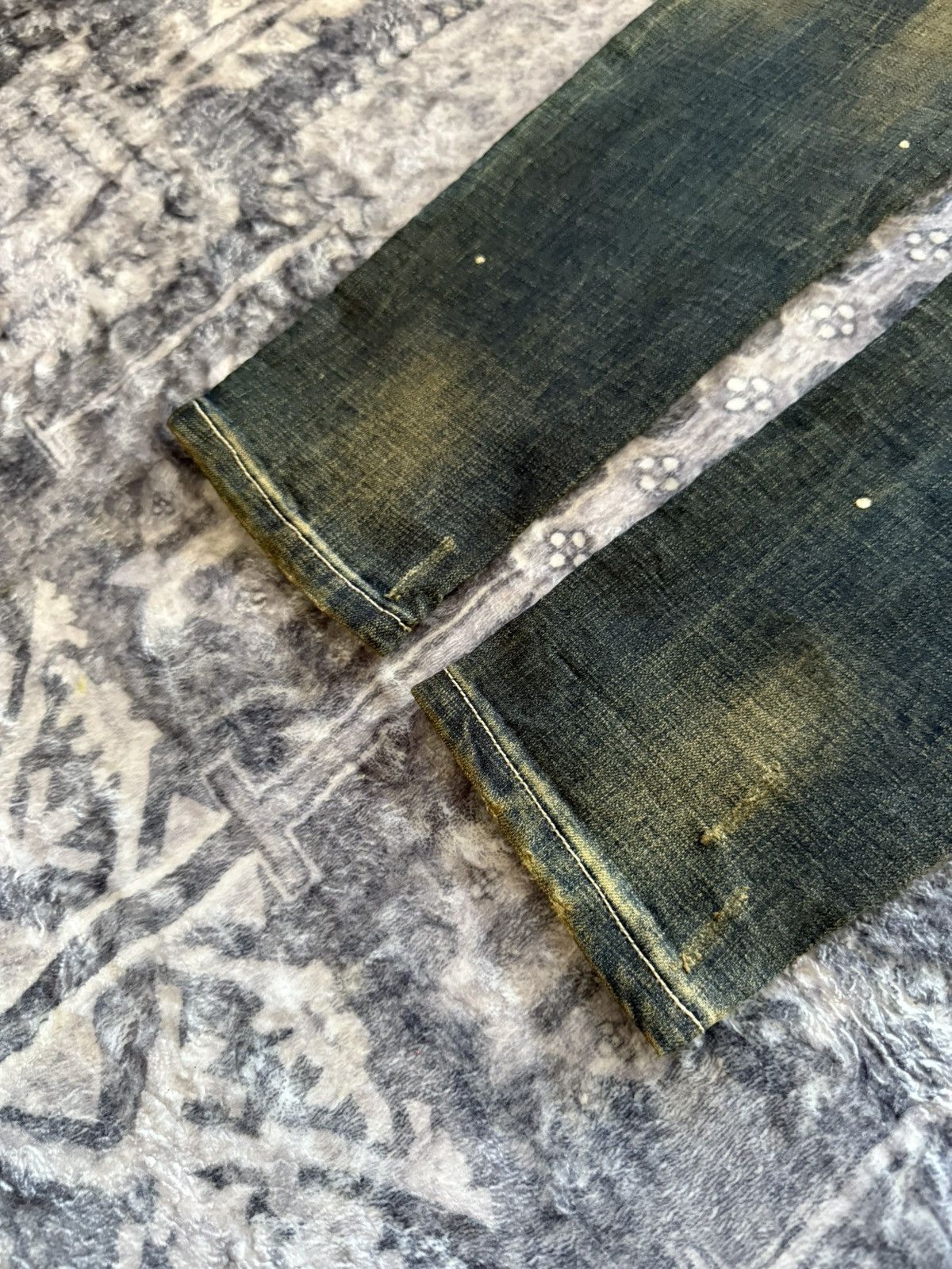 Hysteric Glamour Semantic Design Japan Mud Wash Distressed Tapered Jeans Size US 30 / EU 46 - 15 Thumbnail