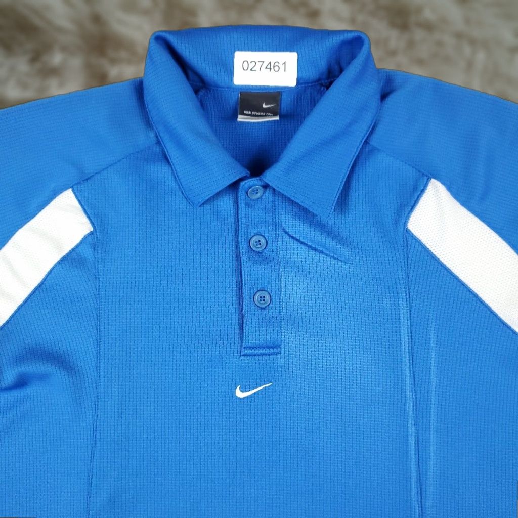 Nike VINTAGE Nike Polo Shirt Mens M Blue Golf Casual Short Sleeve Adult Nike Dri-Fit Logo Modern Preppy Sports Mens Size US M / EU 48-50 / 2 - 1 Thumbnail