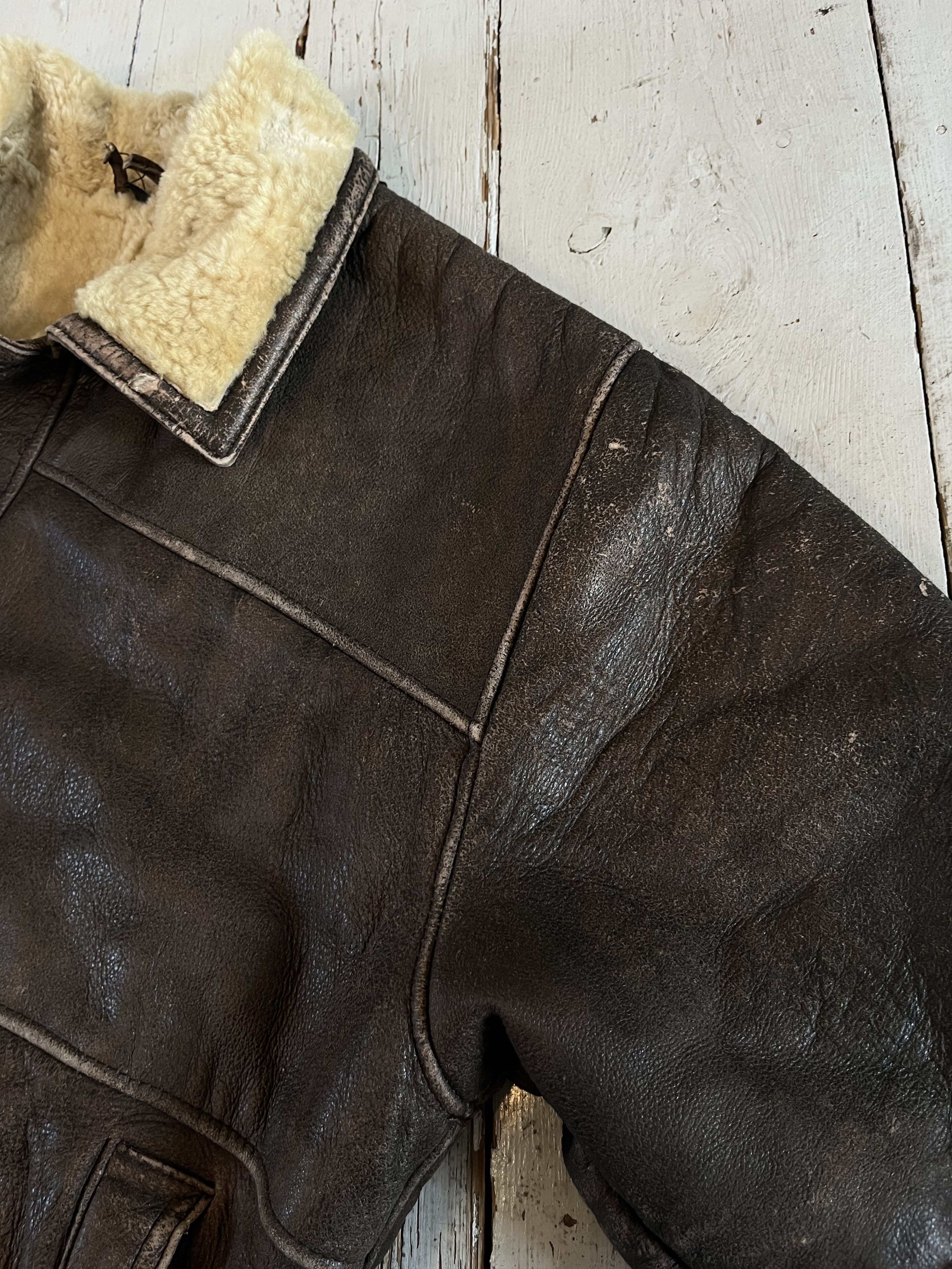 Other Vintage 80s Real Leather Wool Military Heavy B 3 Jacket Size US M / EU 48-50 / 2 - 8 Thumbnail