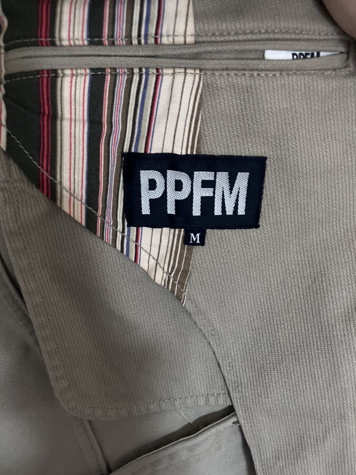 PPFM PPFM Beige Blazer w/ Patterned Plaid Hood Size 46L - 6 Thumbnail