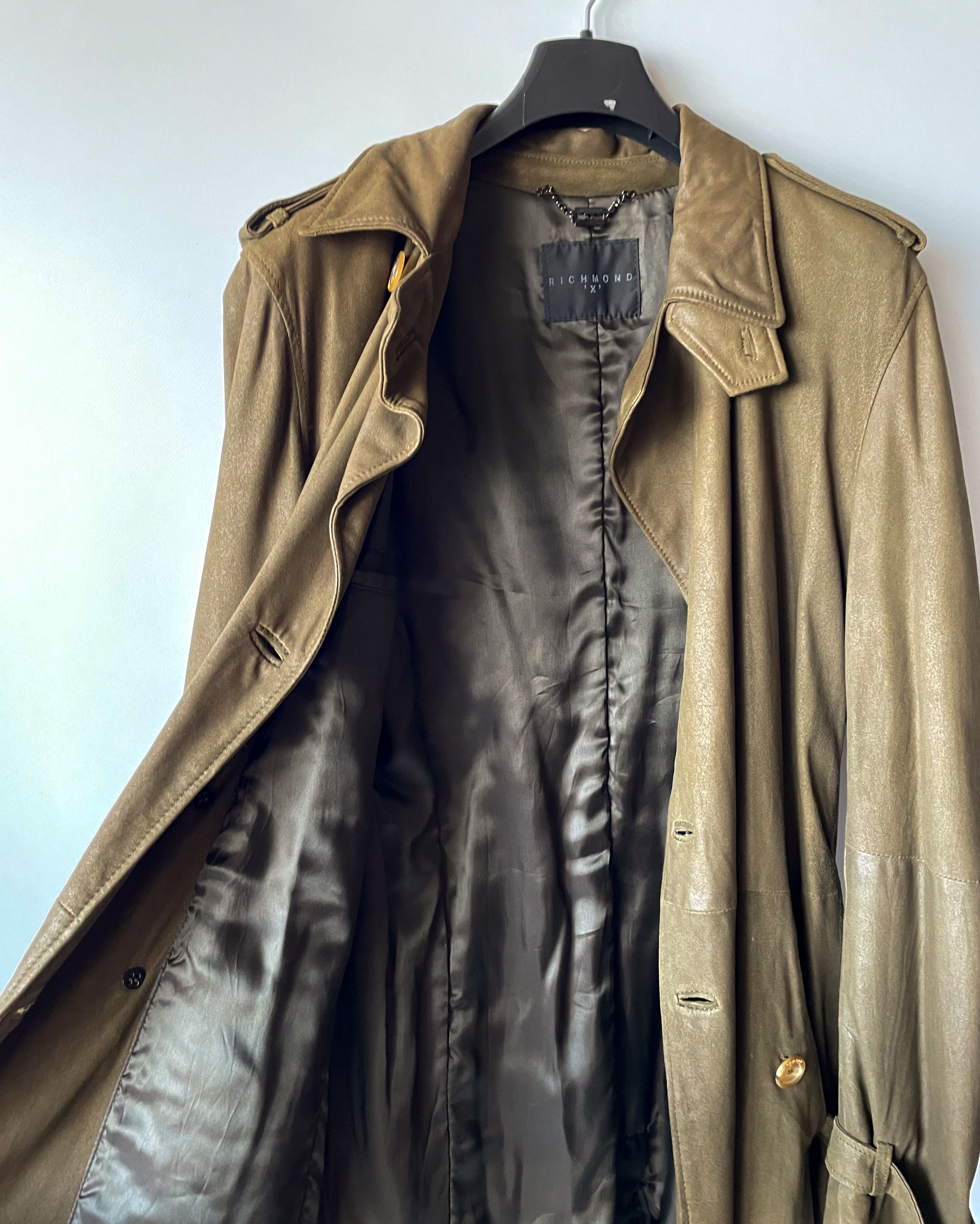 John Richmond Richmond X Suede Men’s Double Breasted Trench Coat Size US M / EU 48-50 / 2 - 10 Thumbnail