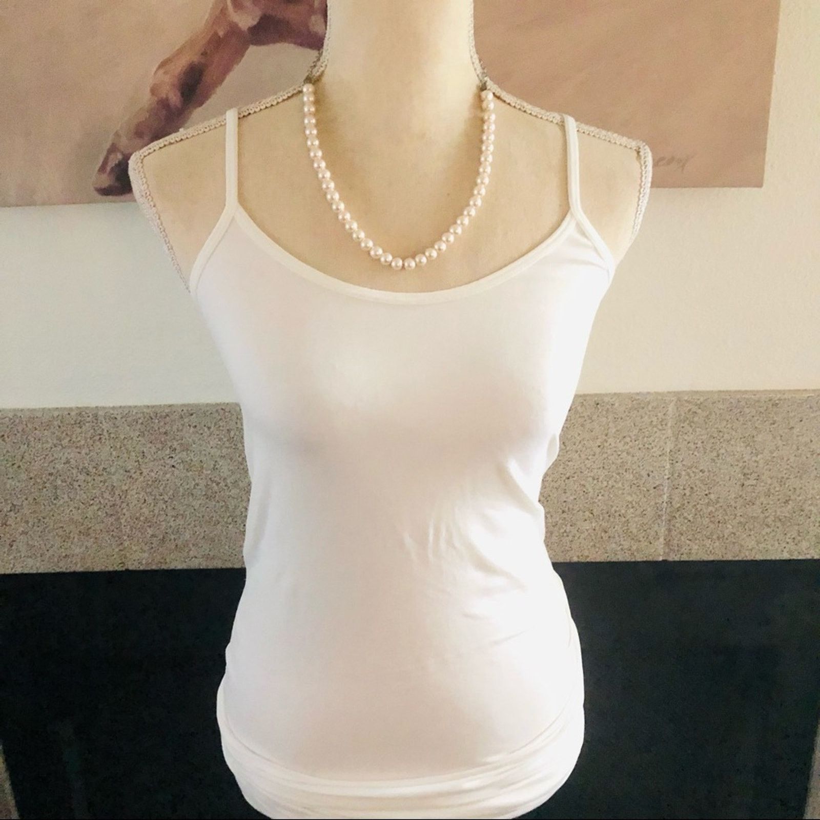 Vintage Vintage light peach glass pearl heart accent necklace Size ONE SIZE - 3 Thumbnail