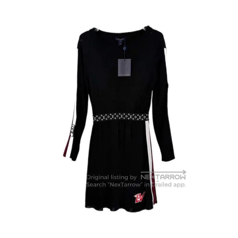 Louis Vuitton Louis Vuitton Black badge logo floral waist dress Size S / US 4 / IT 40 - 1 Thumbnail