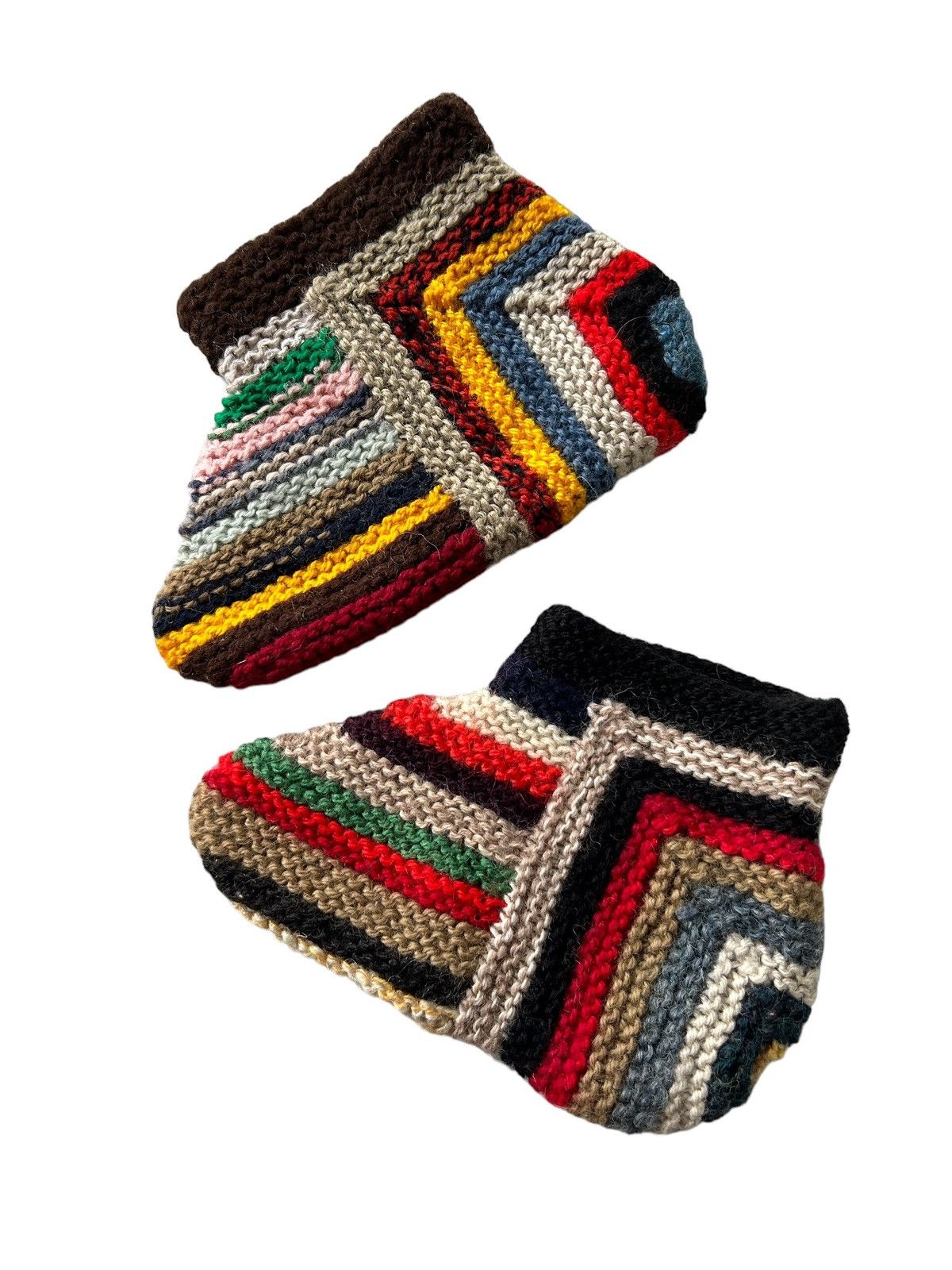 Japanese Brand × Kapital × Vintage 🌈 Hippies Style Crochet Knitted Handmade short Socks Size ONE SIZE - 4 Thumbnail