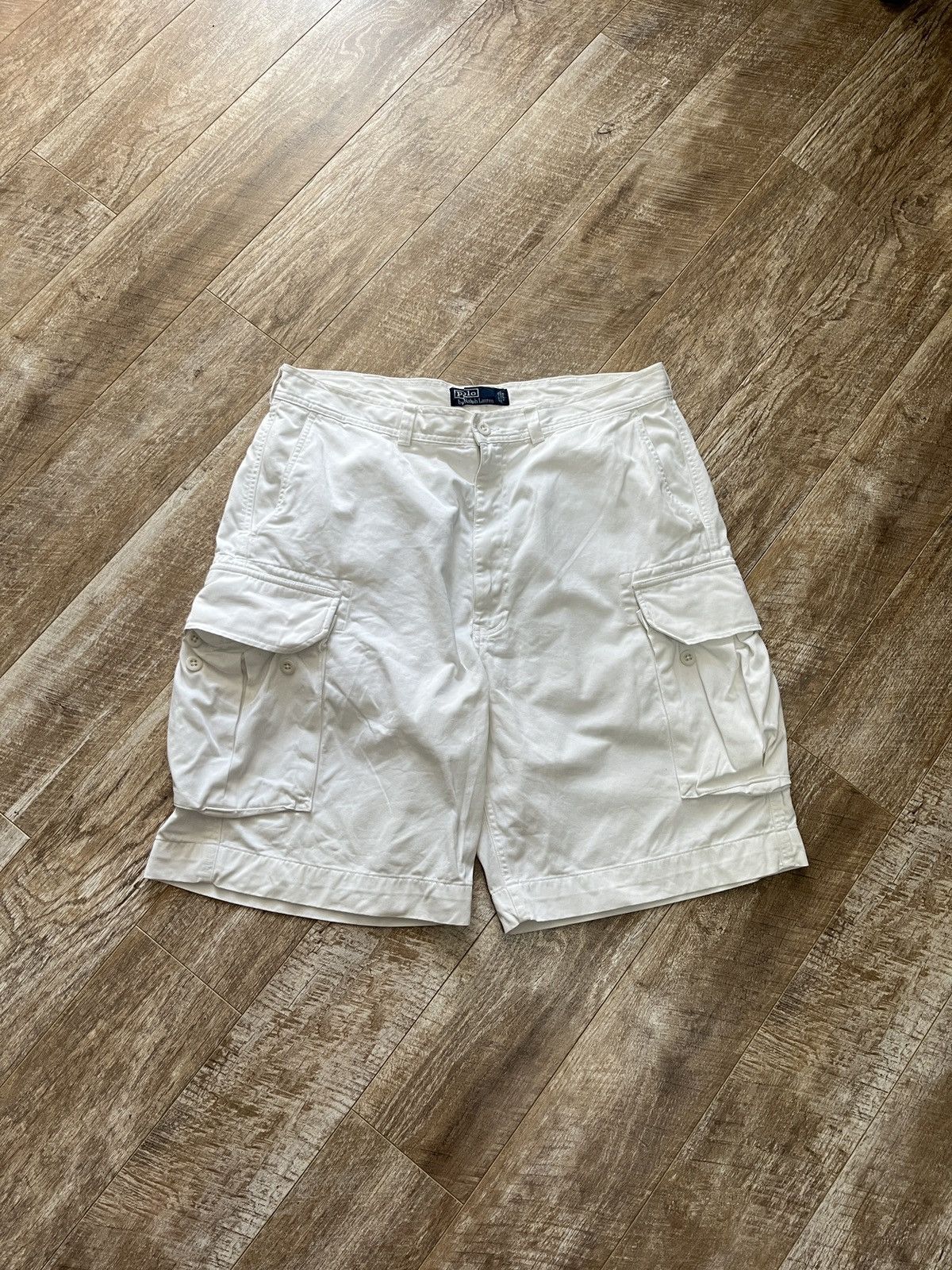 Vintage Vintage Polo Ralph Lauren Cargo Denim Shorts Size US 38 / EU 54 - 1 Thumbnail
