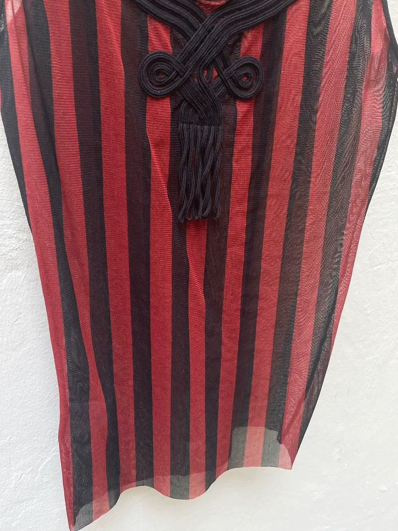 Jean Paul Gaultier Jean Paul Gaultier Striped Chinese knot gauze vest 2504-Nex Size US M / EU 48-50 / 2 - 5 Thumbnail