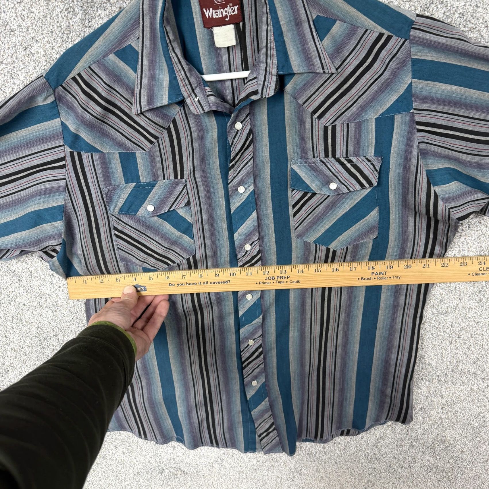 Wrangler VINTAGE Wrangler Shirt Men L 16-16.5 Blue Gray Stripe Pearl Snap Grunge Western 90s Size US L / EU 52-54 / 3 - 3 Thumbnail