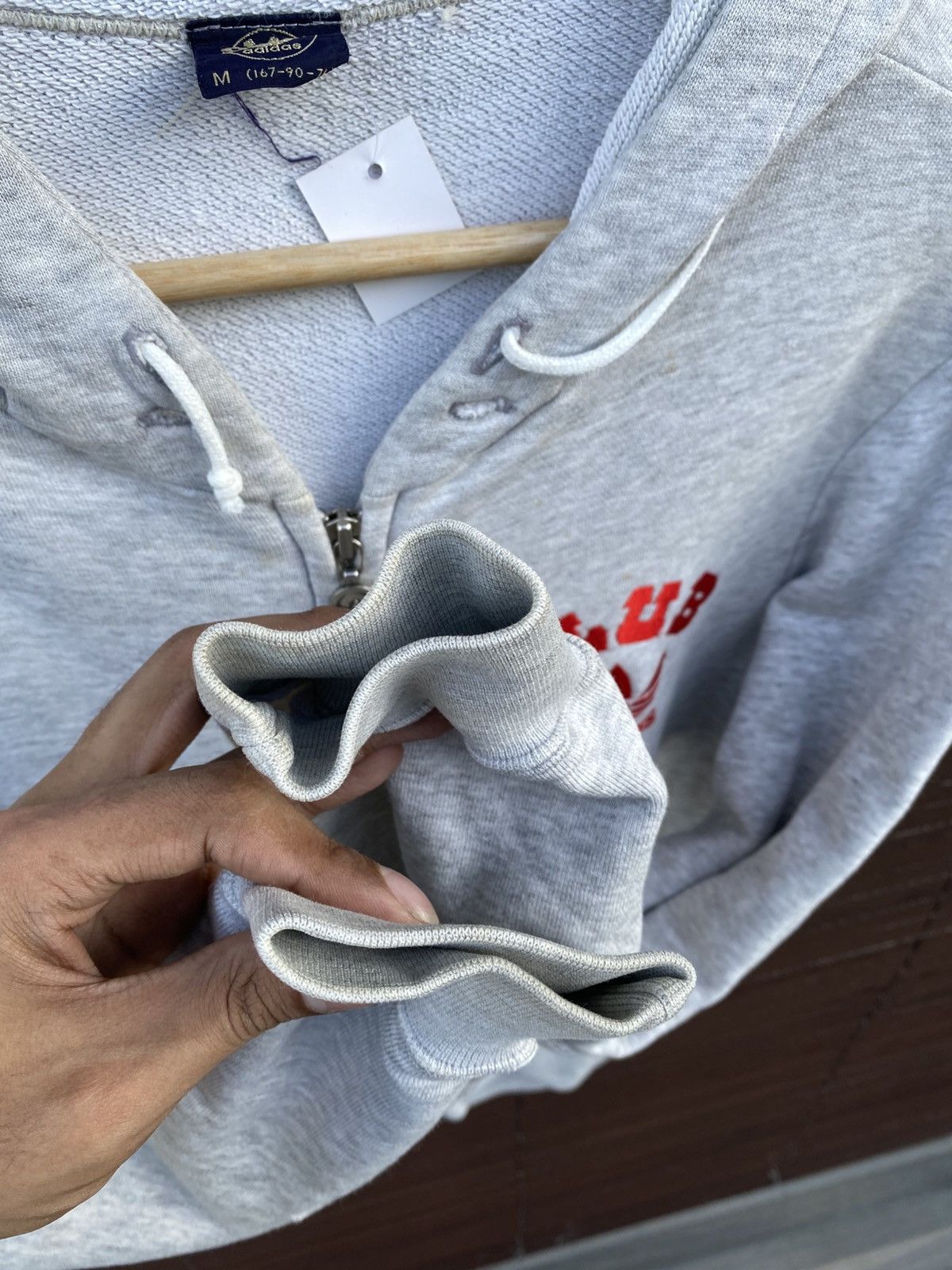 Adidas × Vintage Adidas Trefoil Essentials Vintage 90s Hoodie Size US L / EU 52-54 / 3 - 3 Thumbnail