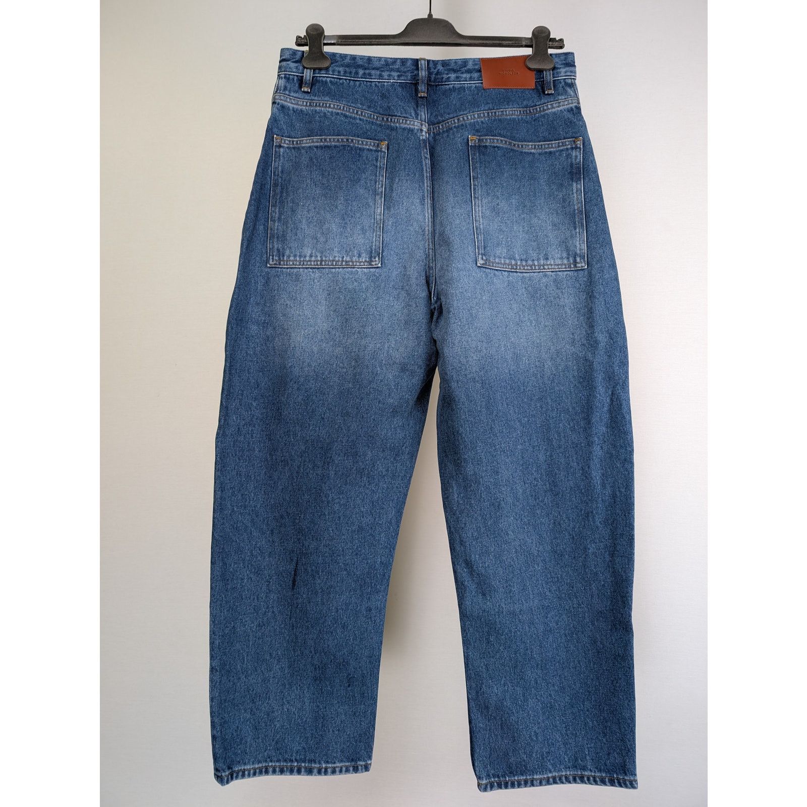 Studio Nicholson o1rshd1 Cropped Curved Leg Denim Jean in Wash Indigo Size US 34 / EU 50 - 7 Thumbnail