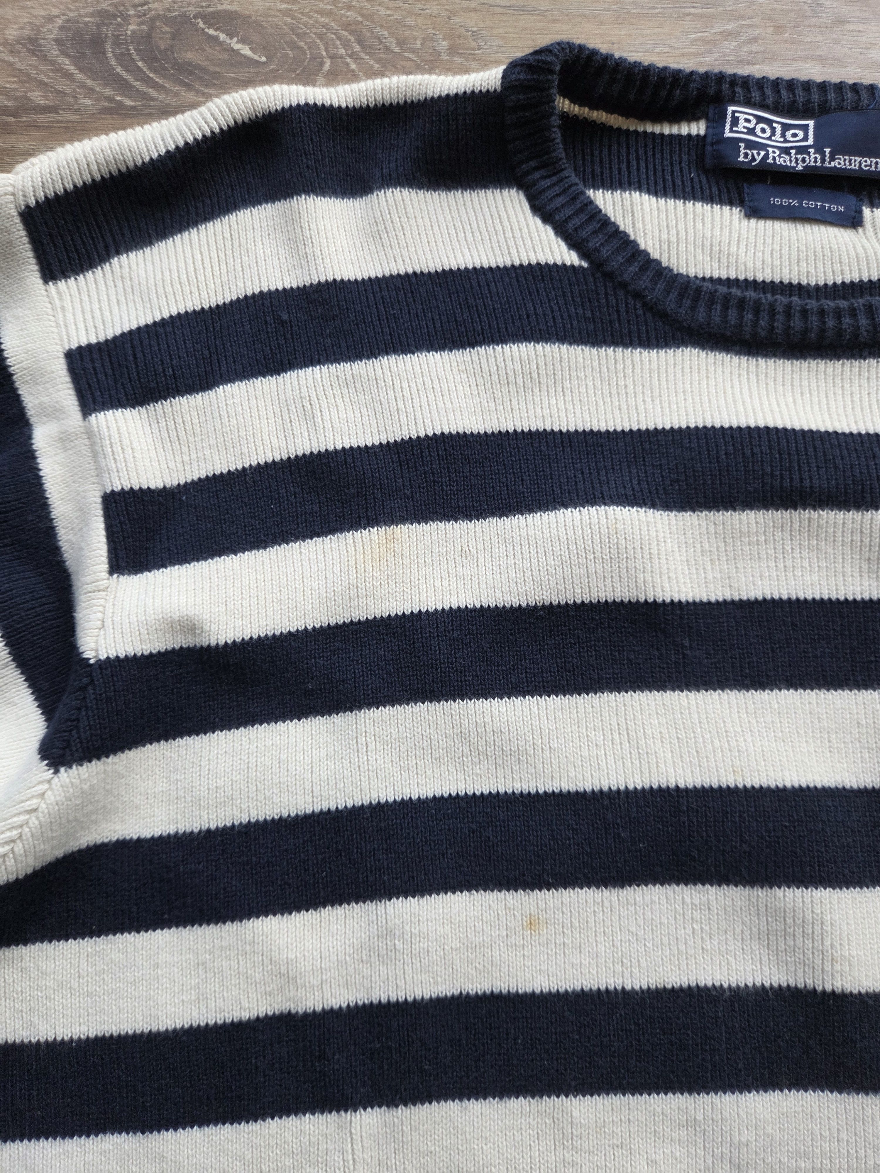 Polo Ralph Lauren Vintage OG 90s Polo Ralph Lauren RL93 Lo Life Breton Sweater Size US L / EU 52-54 / 3 - 8 Thumbnail