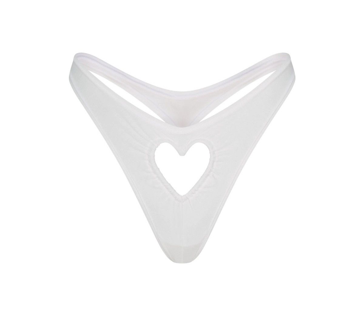 Kim Kardashian × SKIMS Skims Heart Dipped Thong Snow White Medium Size ONE SIZE - 4 Thumbnail