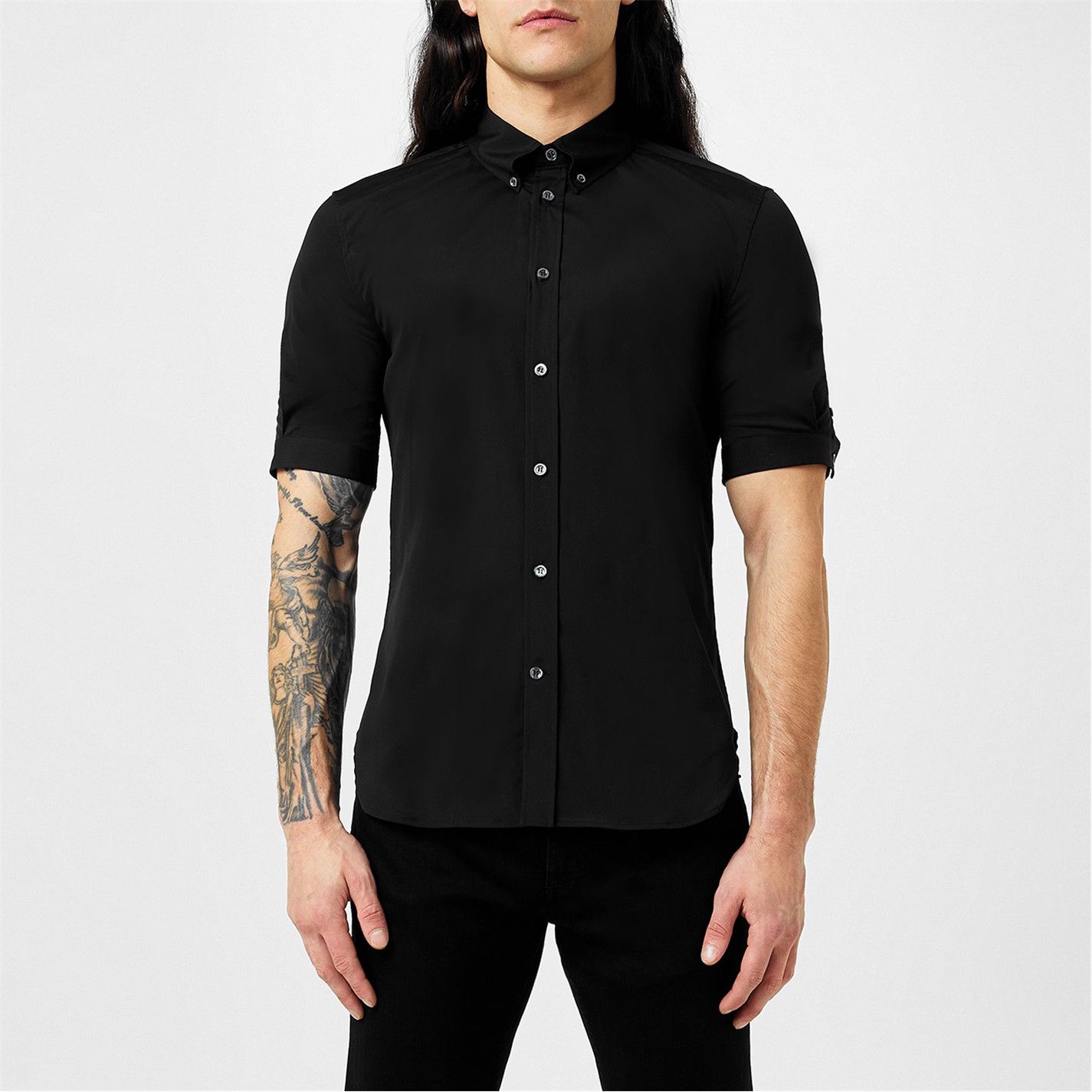 Alexander McQueen o1g2r1mq0326 Brad Pitt Shirt in Black Size US XS / EU 42 / 0 - 2 Thumbnail