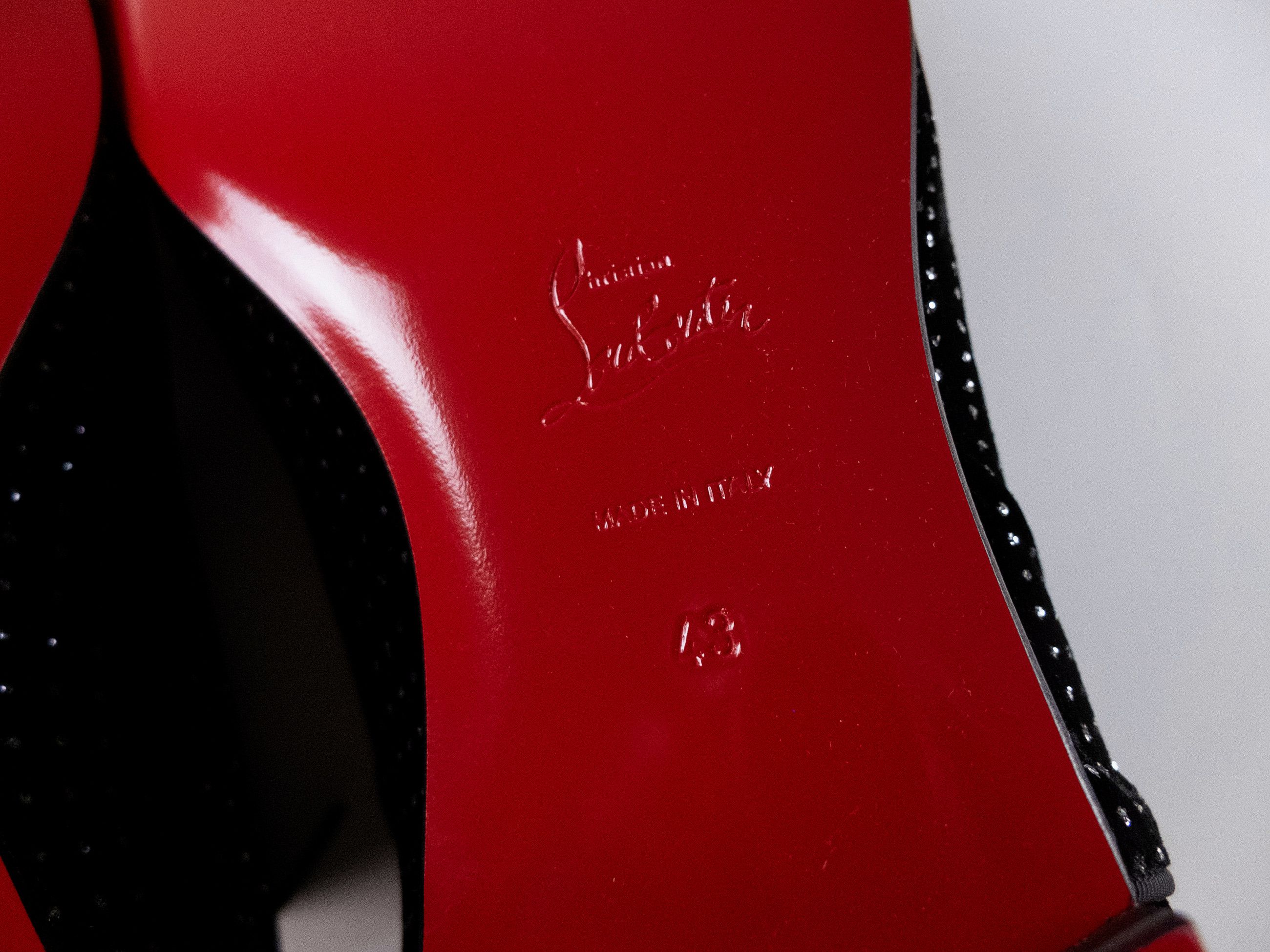 Christian Louboutin CHRISTIAN LOUBOUTIN Greggy Chick black studded velvet shoes Size US 10 / EU 43 - 9 Thumbnail