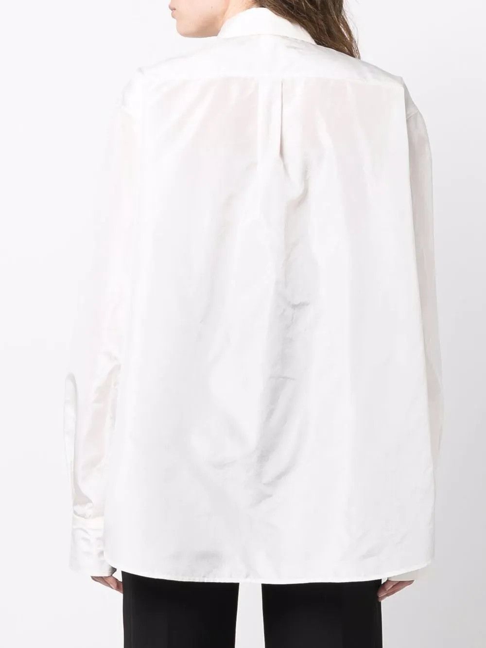 Valentino o1y0326 Solid Color Shirt in White Size M / US 6-8 / IT 42-44 - 3 Thumbnail