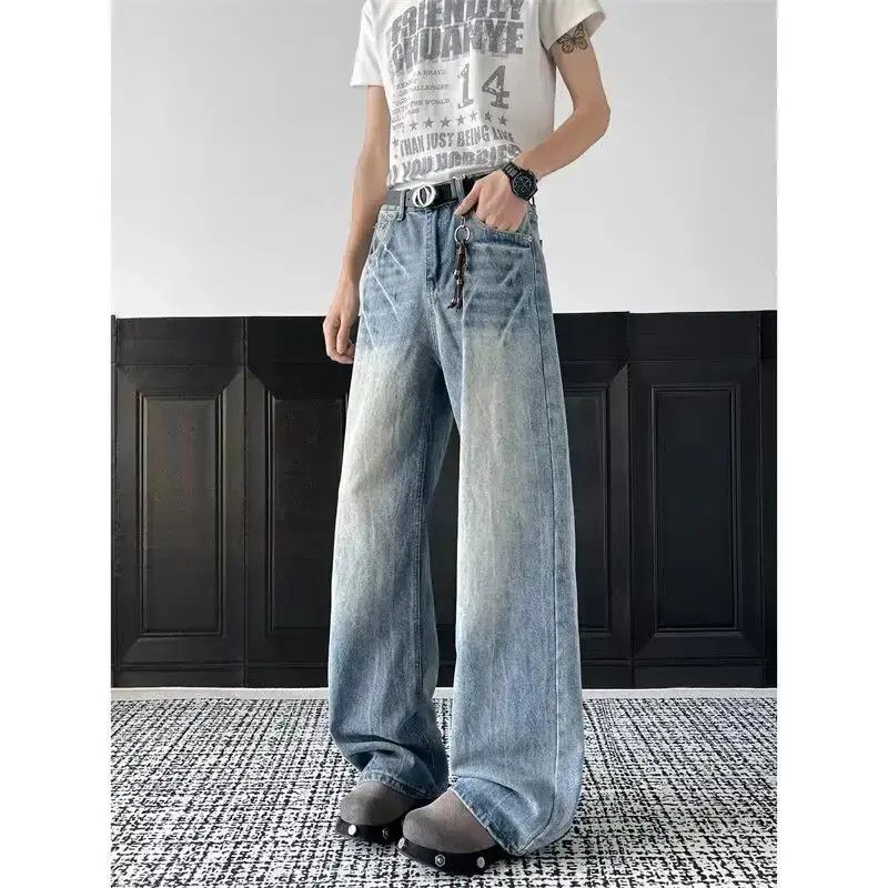 Japanese Brand Retro washed straight leg micro flared jeans Size US 32 / EU 48 - 1 Thumbnail
