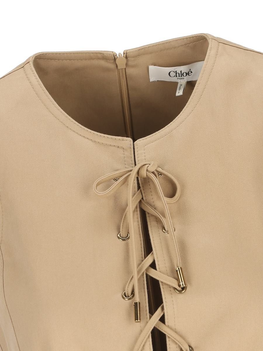 Chloe o1loc1c11125 Mini Dress in Argil Brown Size S / US 4 / IT 40 - 3 Thumbnail