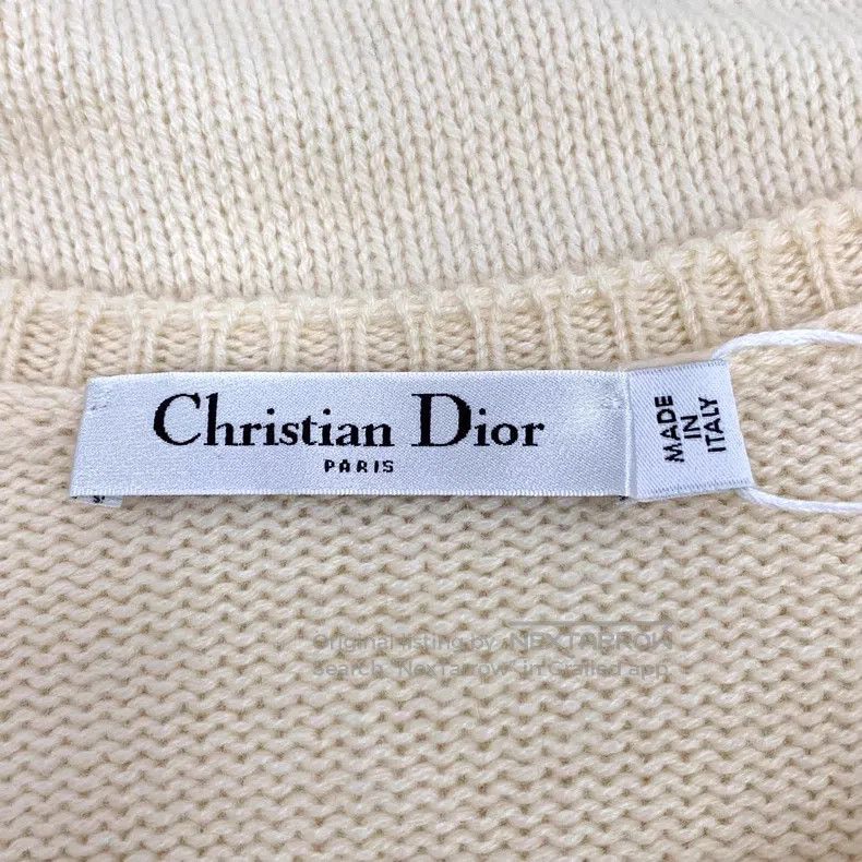 Dior Dior Beige floral studded beads design cashmere round-neck Size XS / US 0-2 / IT 36-38 - 5 Thumbnail