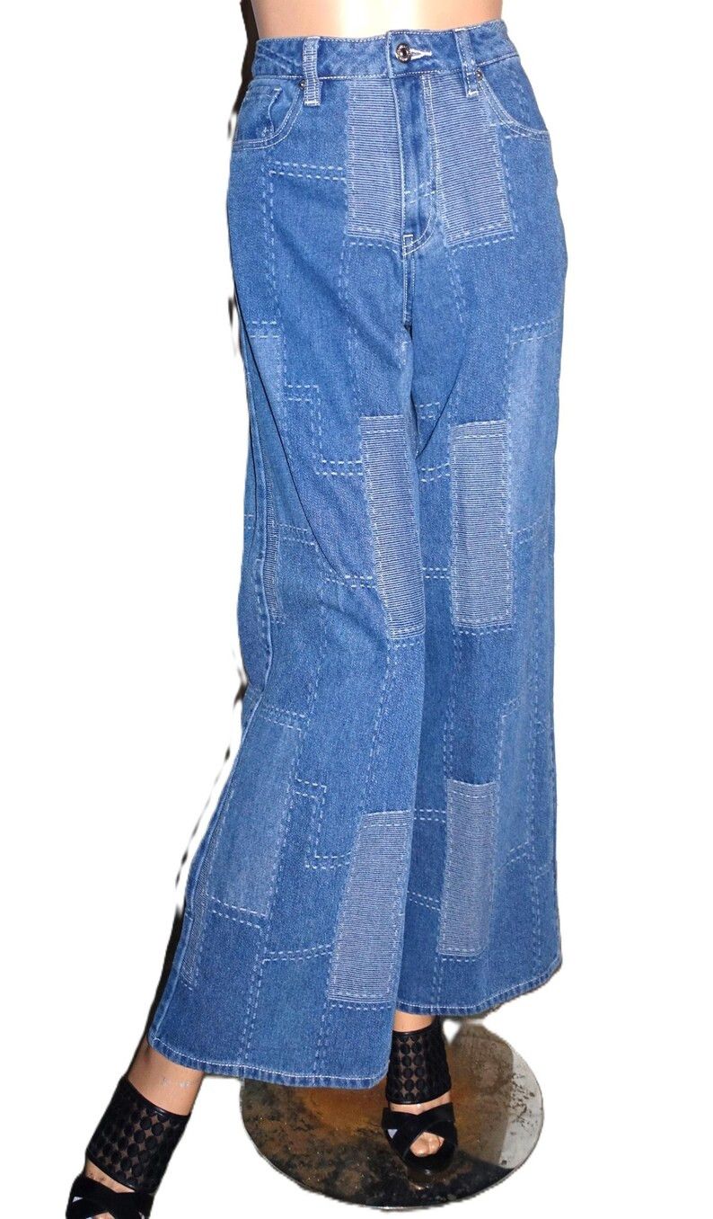 Vintage Vintage Patchwork Jeans 28w Size 28" / US 6 / IT 42 - 1 Thumbnail