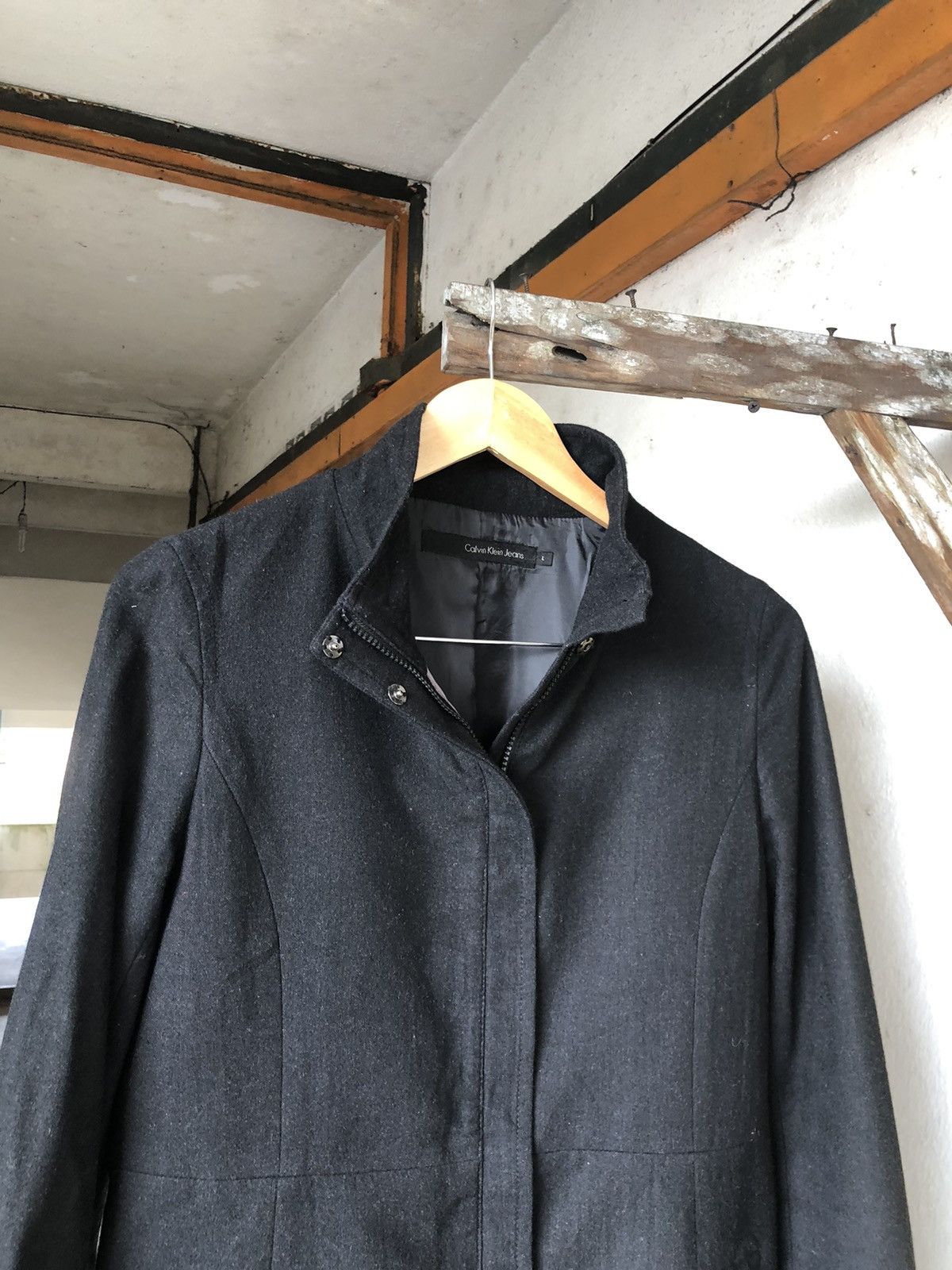 Calvin Klein Nice❗️Calvin Klein Jeans Wool Blend Long Coat Size L / US 10 / IT 46 - 11 Thumbnail