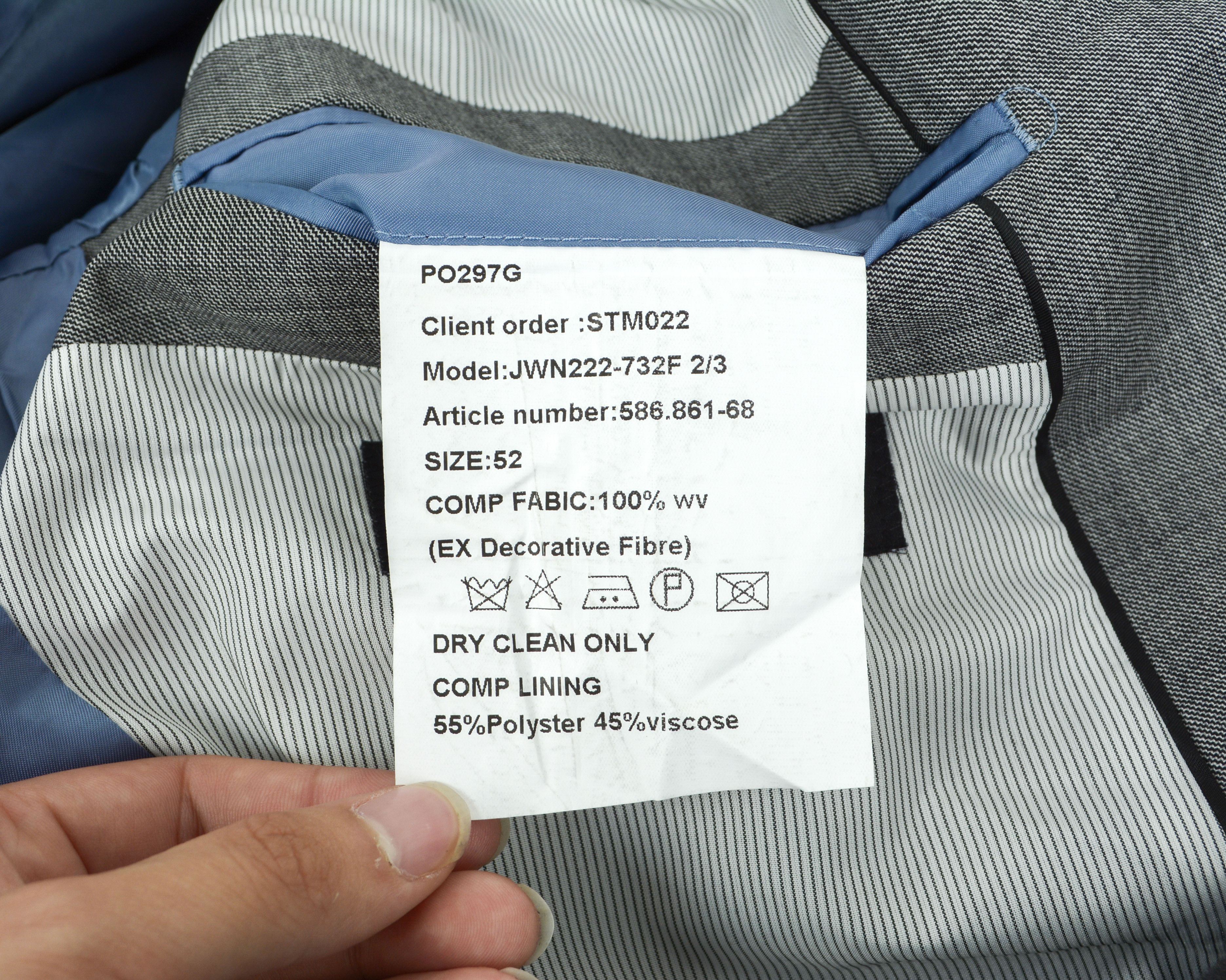 Designer STUDIO MILANO Textured Pattern Wool Blazer Jacket Grey Size 42R - 9 Thumbnail