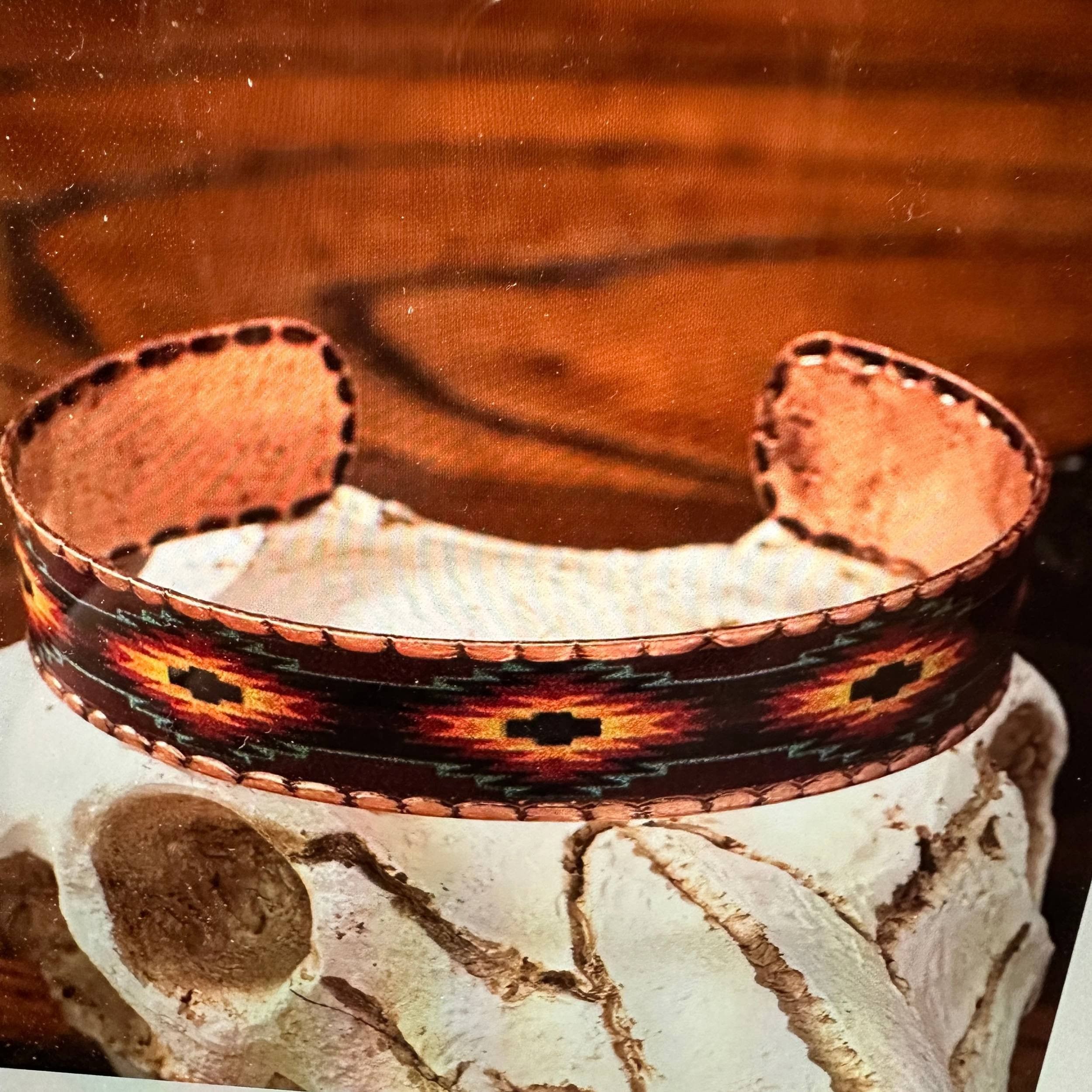 Other Handmade Boho Native American Aztek Copper Narrow Cuff Brace Size ONE SIZE - 6 Thumbnail