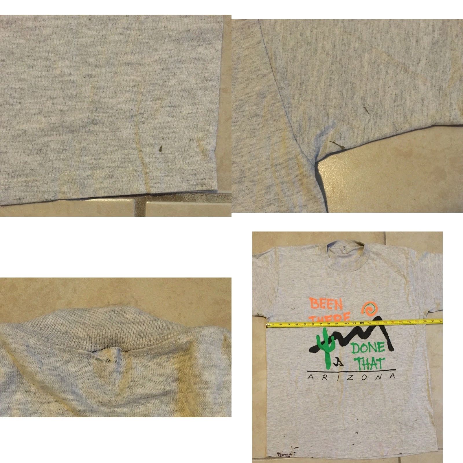 Vintage Vtg 90s Arizona Been There Done That Faded Distress Shirt M Gray Short Sleeve Mens Funny Joke Grunge Size US M / EU 48-50 / 2 - 9 Thumbnail