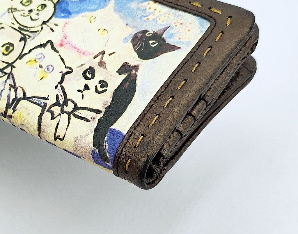 Japanese Brand MANHATTANER'S full leather long wallet cat graphic Size ONE SIZE - 10 Thumbnail