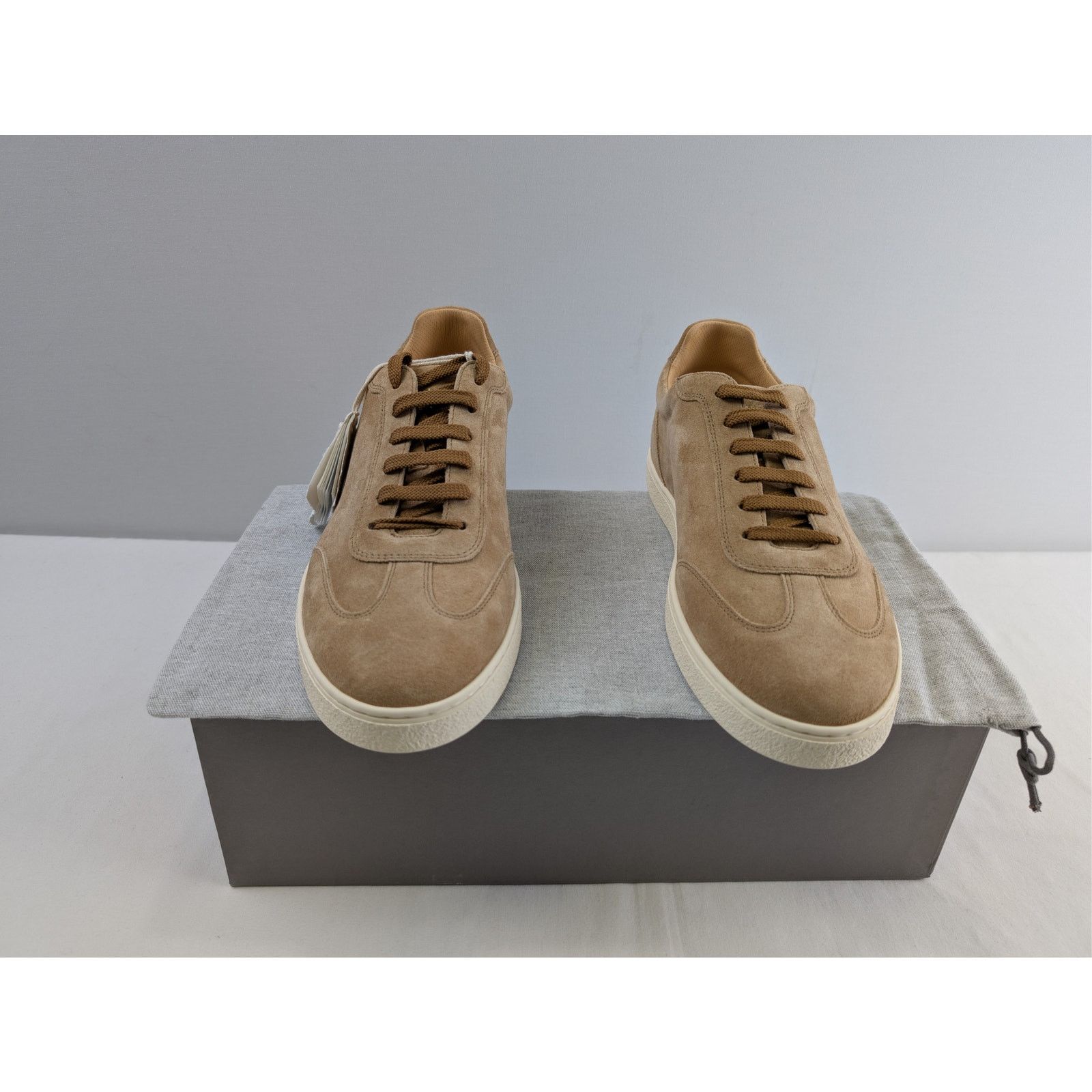 Brunello Cucinelli o1rshd1 'Coda di Rondine' suede sneakers in taupe/brown Size US 11 / EU 44 - 19 Thumbnail