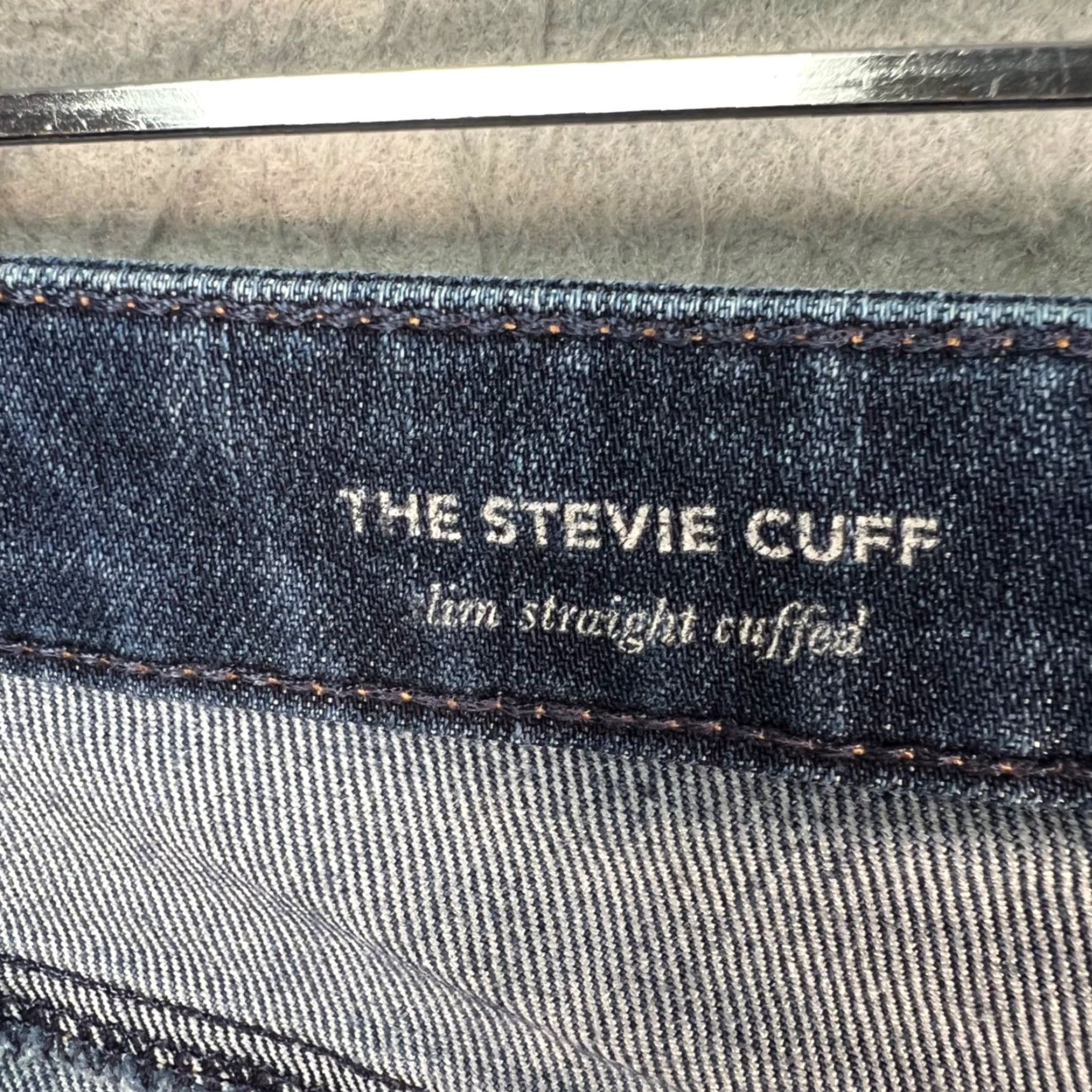 Denime AG Adriano Goldschmied The Stevie Cuff Jeans Slim Straight Blue Denim 28 Womens Jeans 5-Pocket Design Vintage No N/A Size 30" / US 8 / IT 44 - 4 Thumbnail