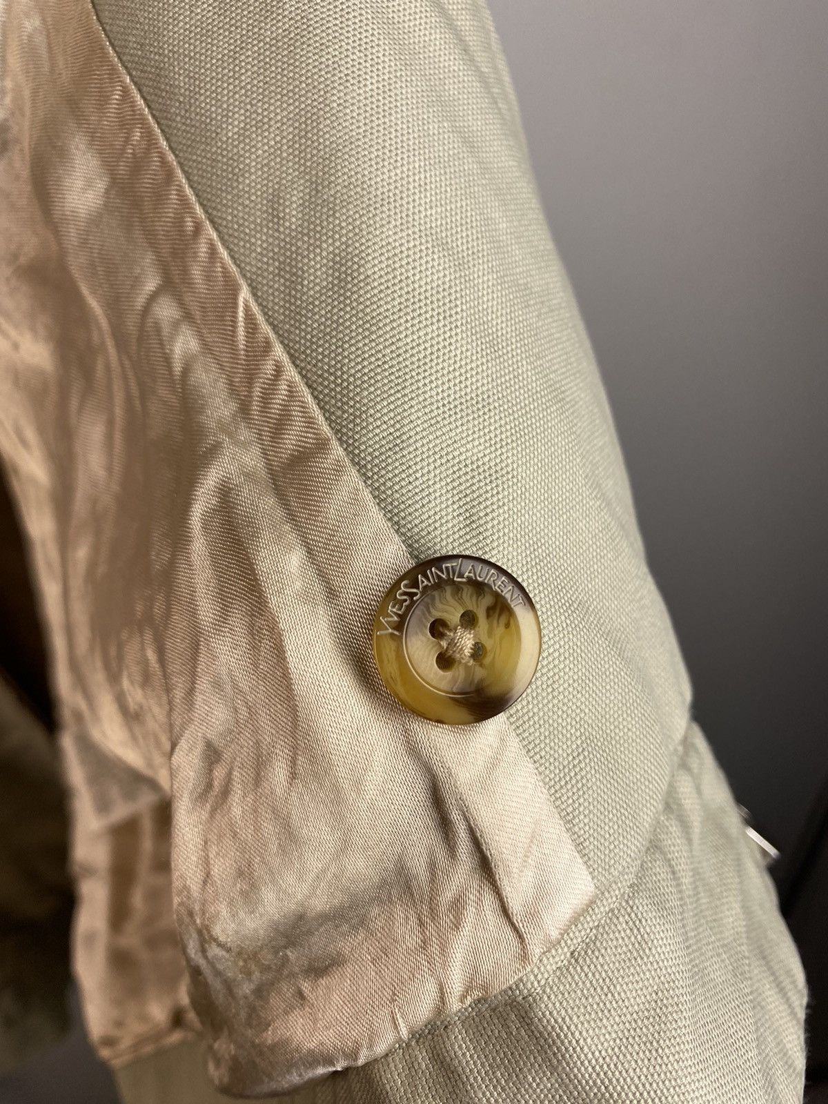 Yves Saint Laurent Beige 90s YSL Jacket Canvas Cotton Light Classic Bomber Size US M / EU 48-50 / 2 - 8 Thumbnail