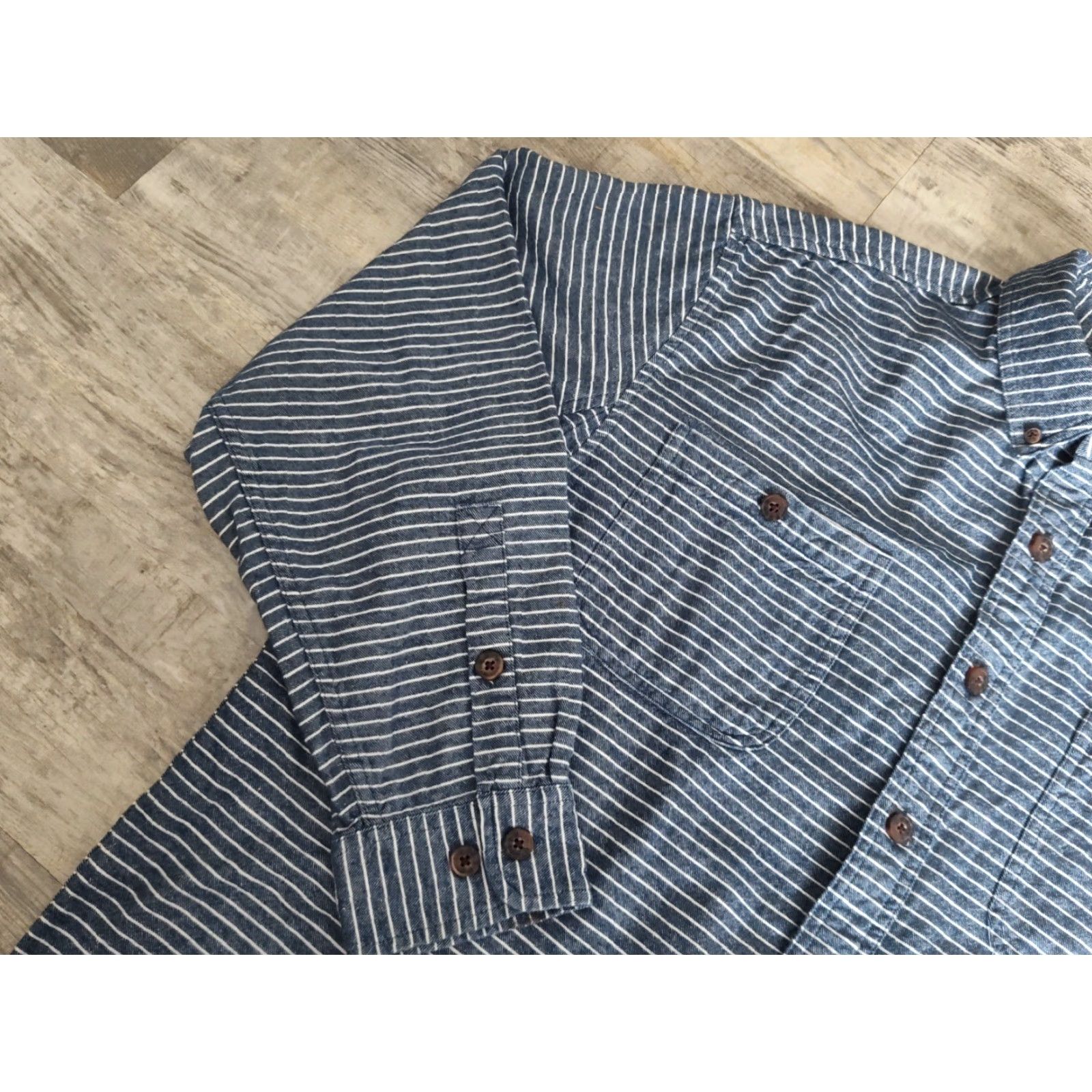 Duluth Trading Company VINTAGE Duluth Trading Co Men’s Flannel Shirt XL Tall Blue Striped Casual Workwear Long Sleeve Size US XL / EU 56 / 4 - 5 Thumbnail