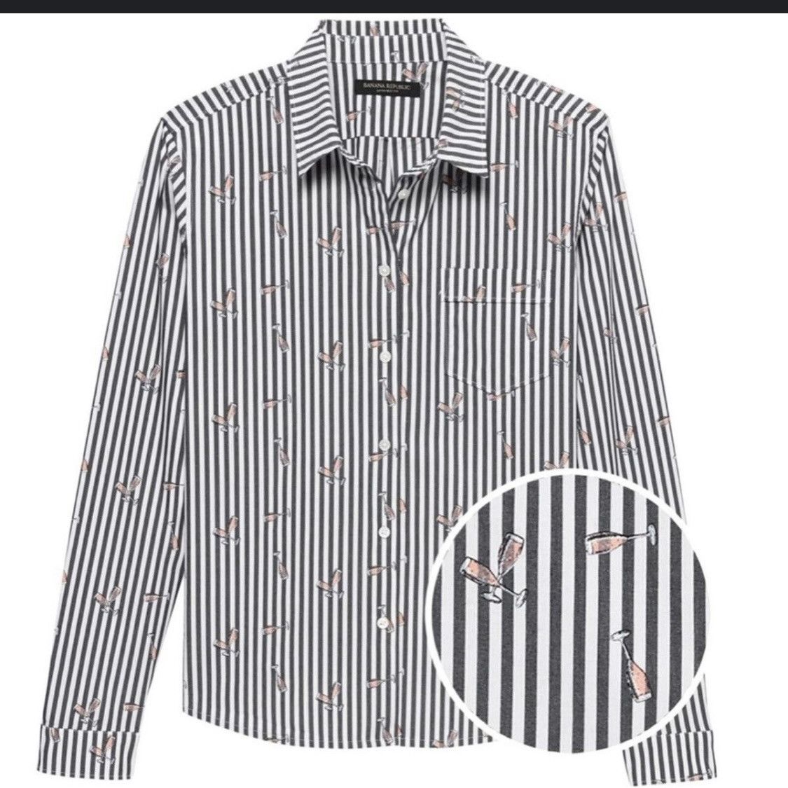 Banana Republic NWT Banana Republic Champagne Button Down Shirt Striped S Size S / US 4 / IT 40 - 1 Thumbnail