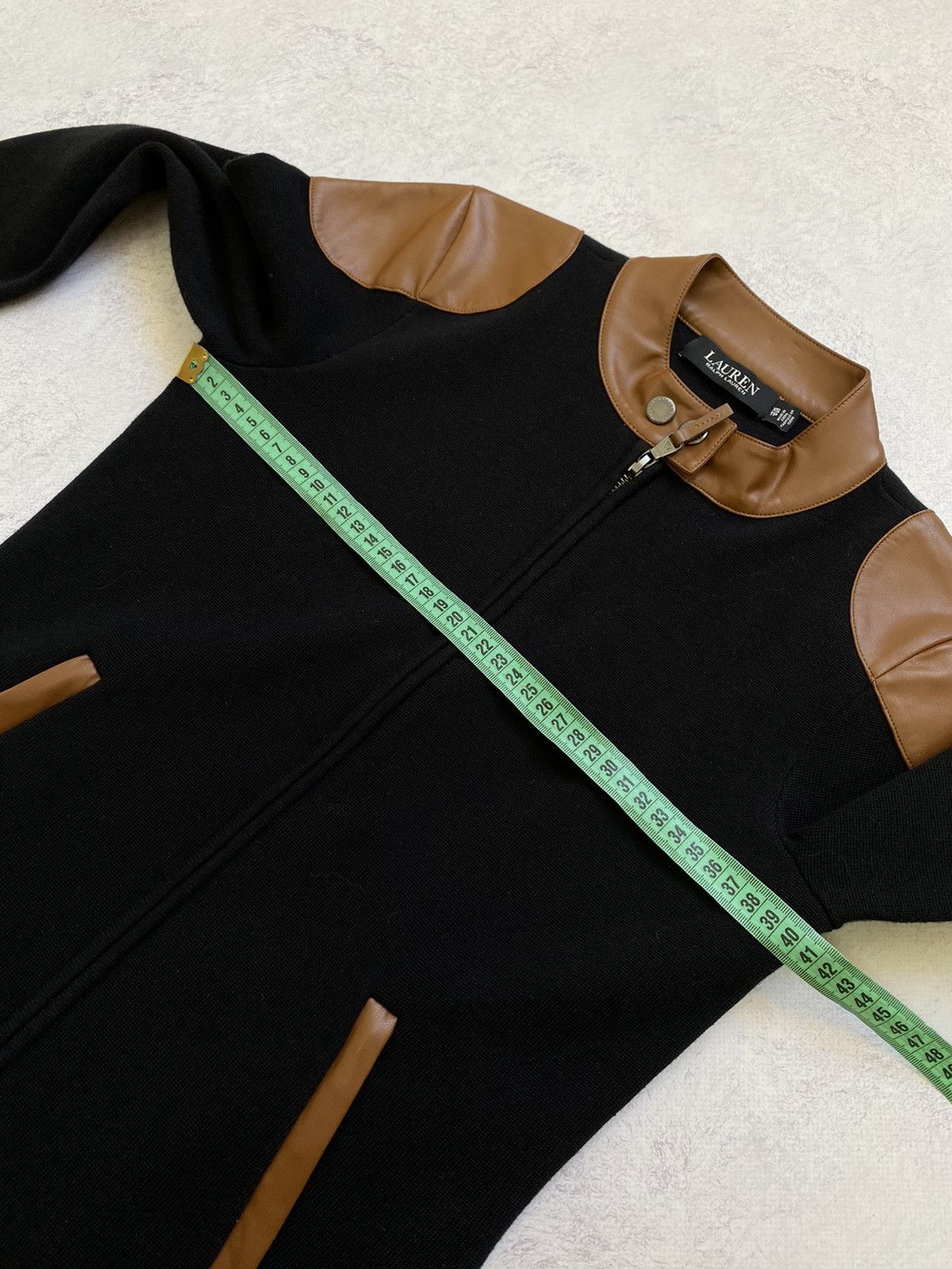 Lauren Ralph Lauren Lauren Ralph Lauren Knit Leather Patch Jacket & Dress Set Size S / US 4 / IT 40 - 19 Thumbnail