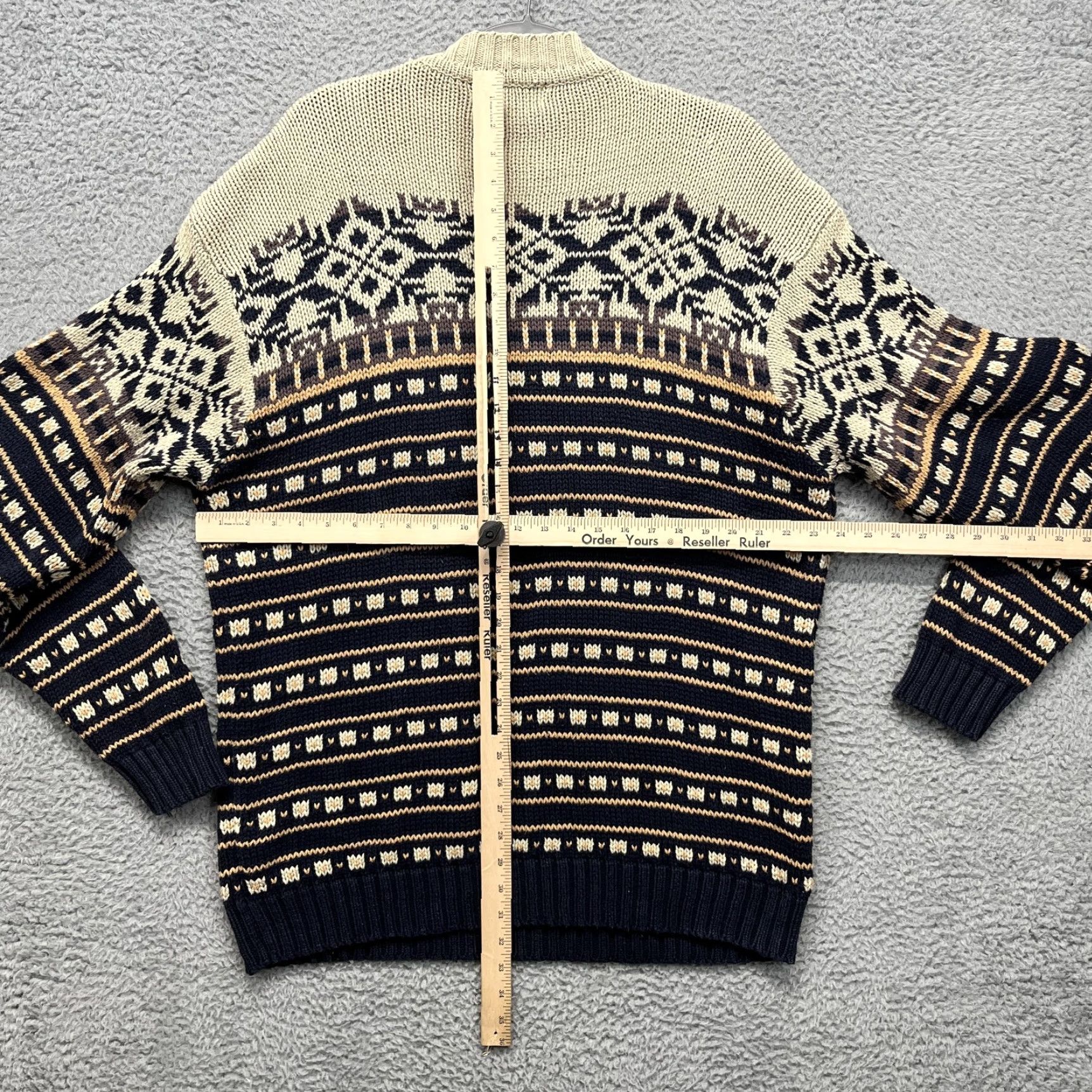 Eddie Bauer Eddie Bauer Sweater Mens XLT Blue Fair Isle Nordic Cotton Knit Crewneck Pullover Size US XL / EU 56 / 4 - 7 Thumbnail