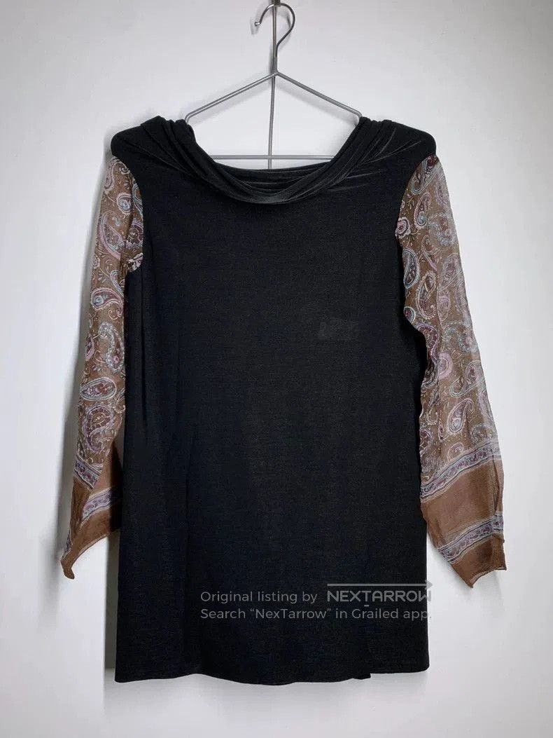 Yohji Yamamoto Yohji Yamamoto Paisley Sleeve Deformed Collar Top Size US M / EU 48-50 / 2 - 2 Thumbnail