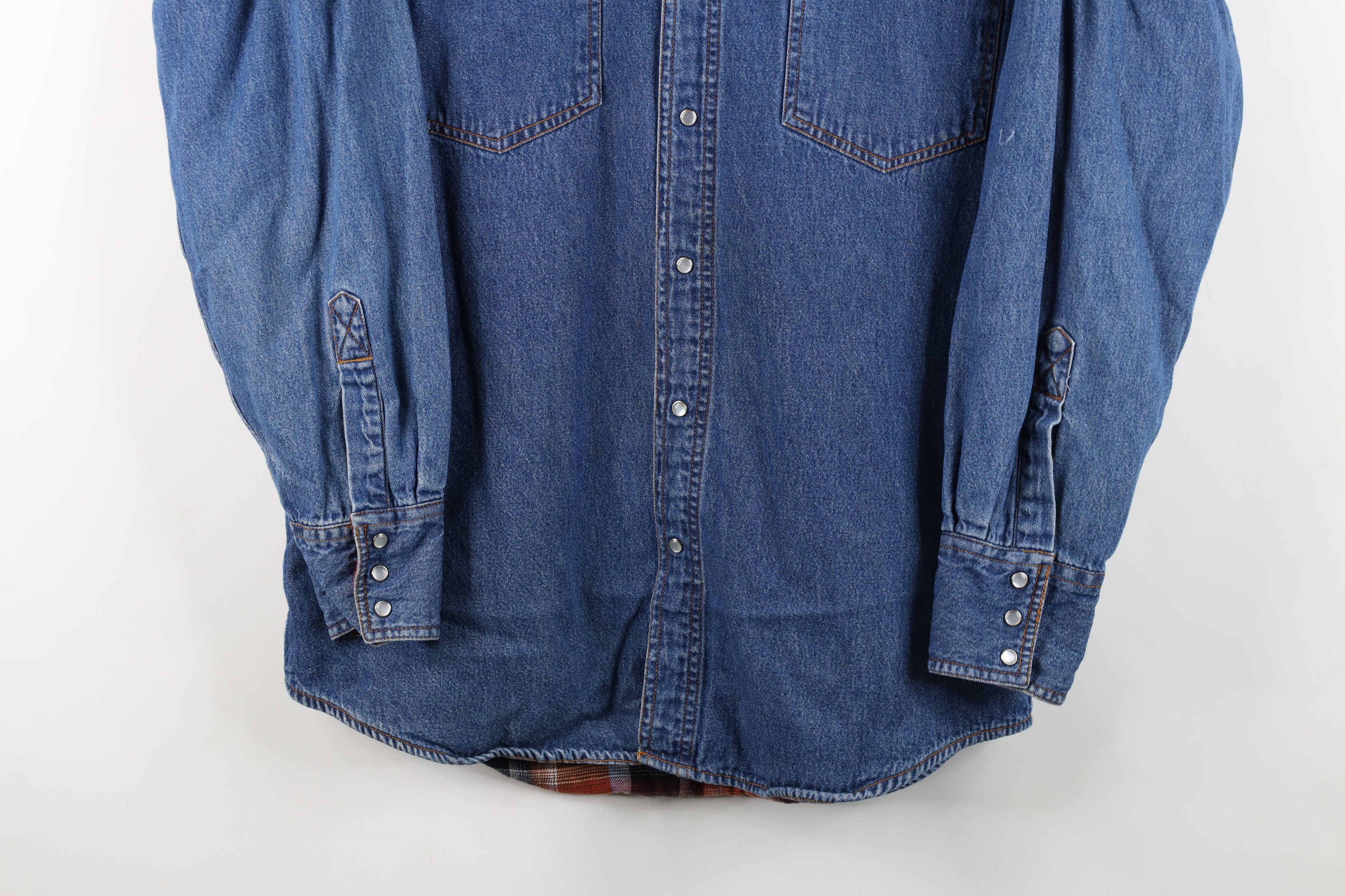 Vintage Vintage 90s Streetwear Lined Denim Western Shirt Jacket Jac Size US M / EU 48-50 / 2 - 3 Thumbnail