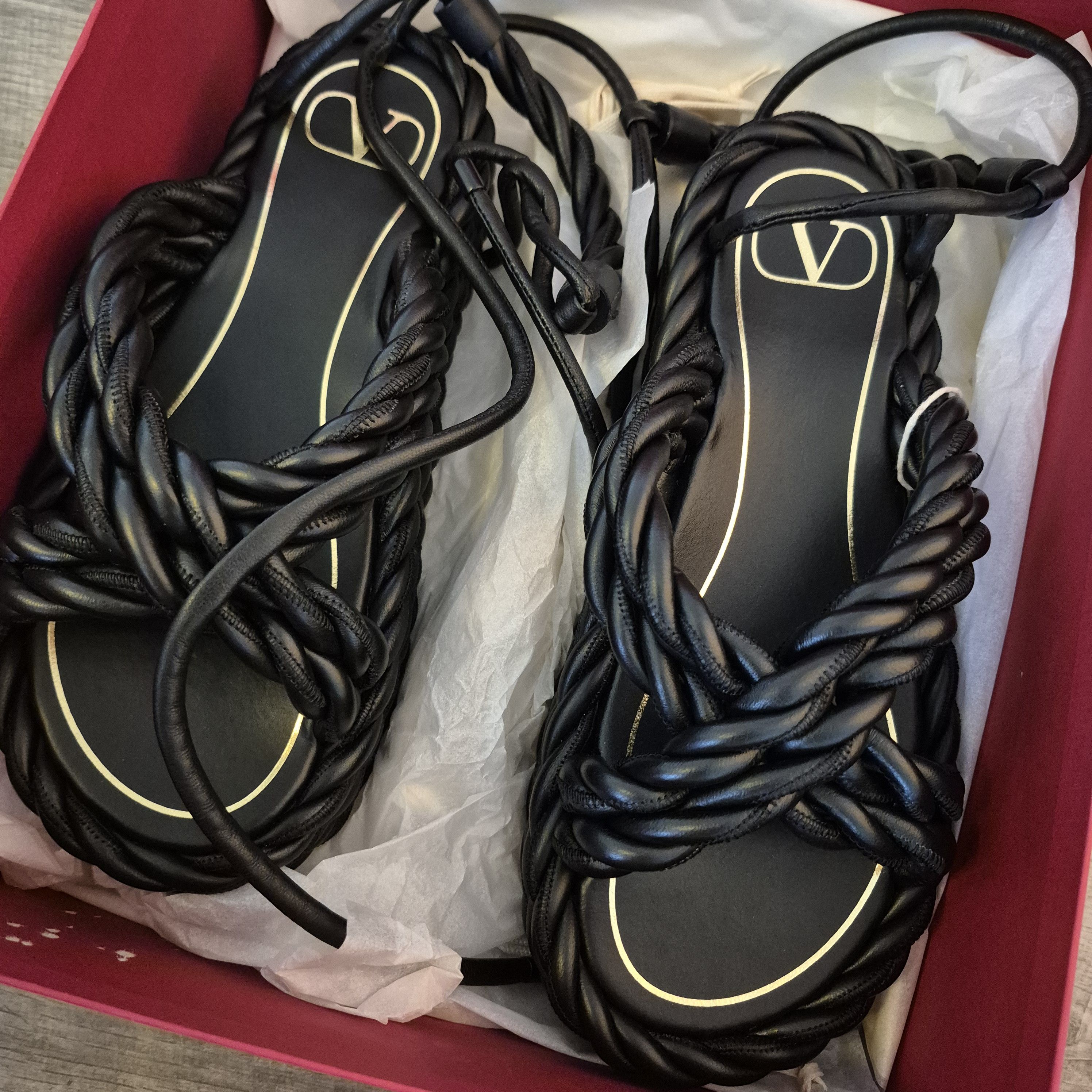 Valentino Valentino Garavani Rockstud Torchon Wedge Sandals Size US 5 / IT 35 - 4 Thumbnail