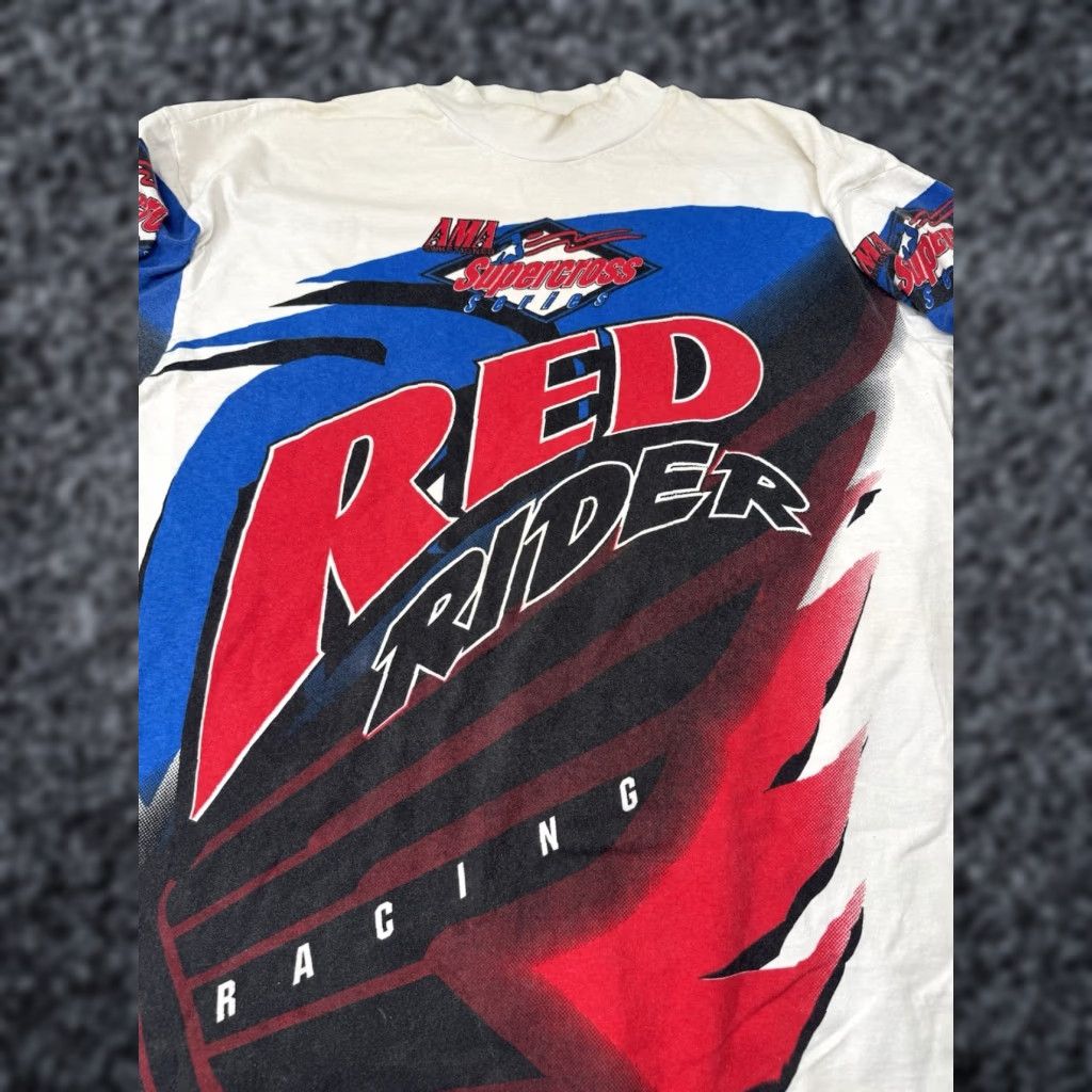 Vintage VINTAGE SCOTT STRATEGIC GEAR Supercross Series Red Rider Motocross T Shirt XL White Mens Long Sleeve Cotton Sleeve Graphic 90s Size US XL / EU 56 / 4 - 1 Thumbnail