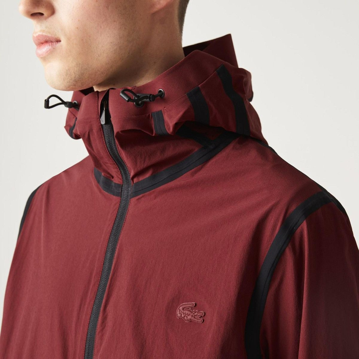 Lacoste 🐊 Lacoste Technical Hooded Jacket Burgundy Size M–L Size US M / EU 48-50 / 2 - 11 Thumbnail