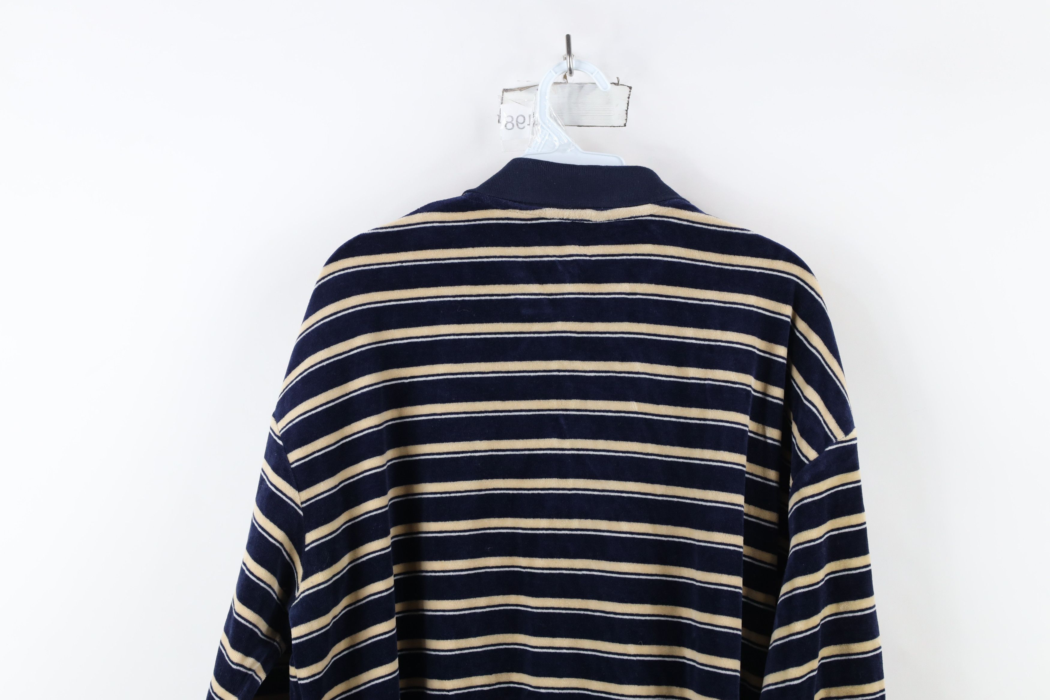 Vintage Vintage 70s Streetwear Block Velour Pullover Polo Shirt Size US L / EU 52-54 / 3 - 8 Thumbnail